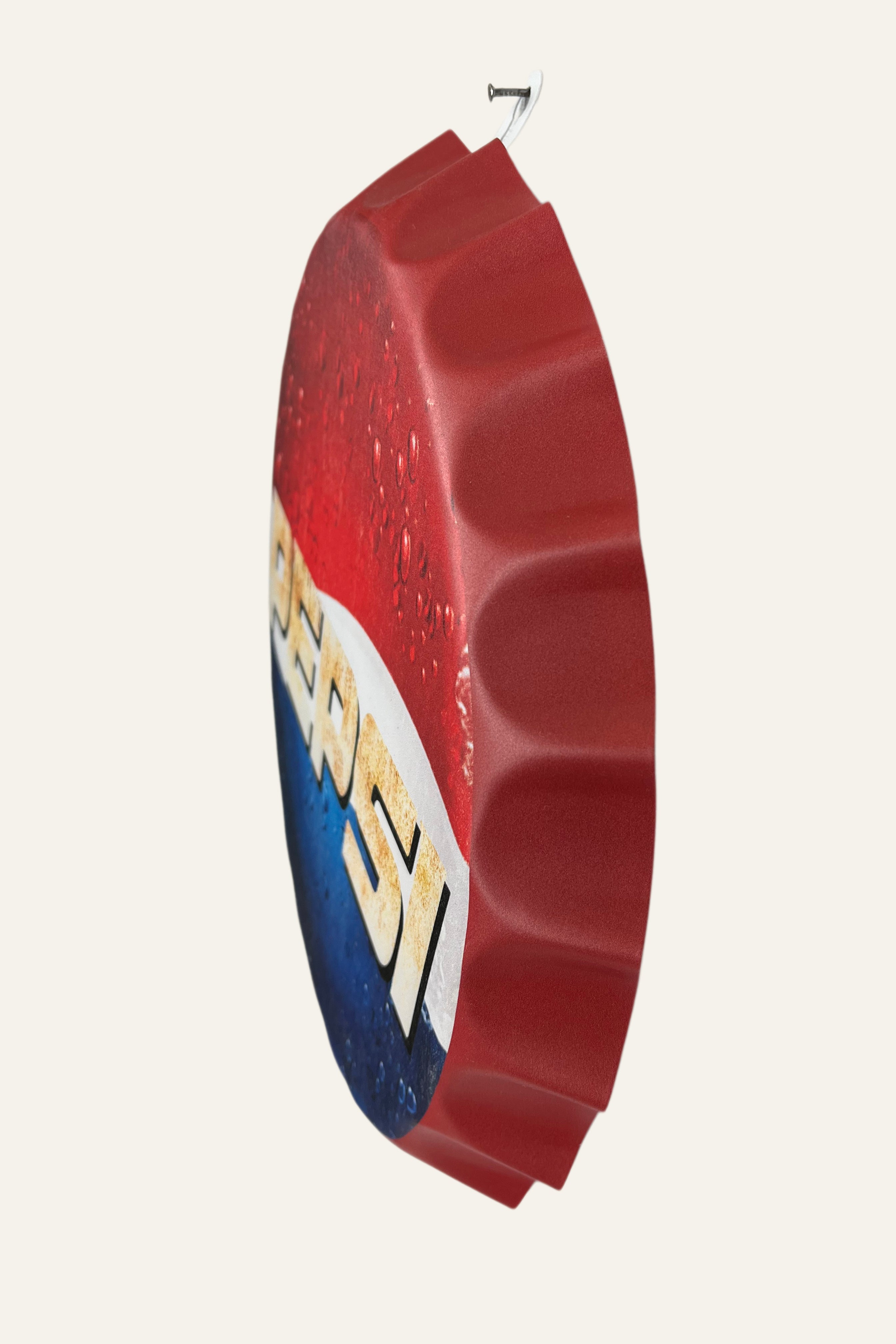 Pepsi Bottle Cap Shaped Vintage Metal Wall Board