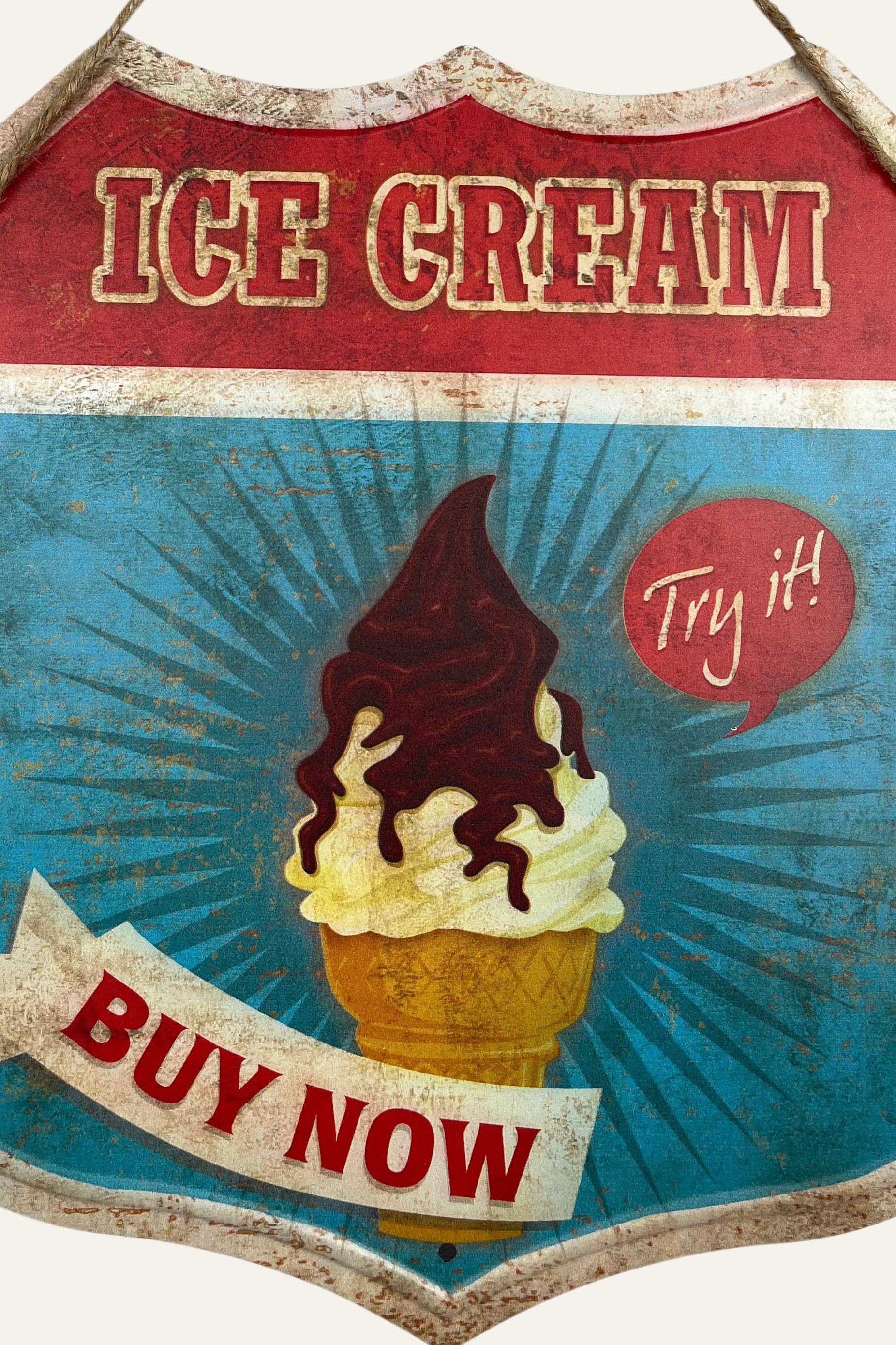 retro ice cream cafe wall decor metal board