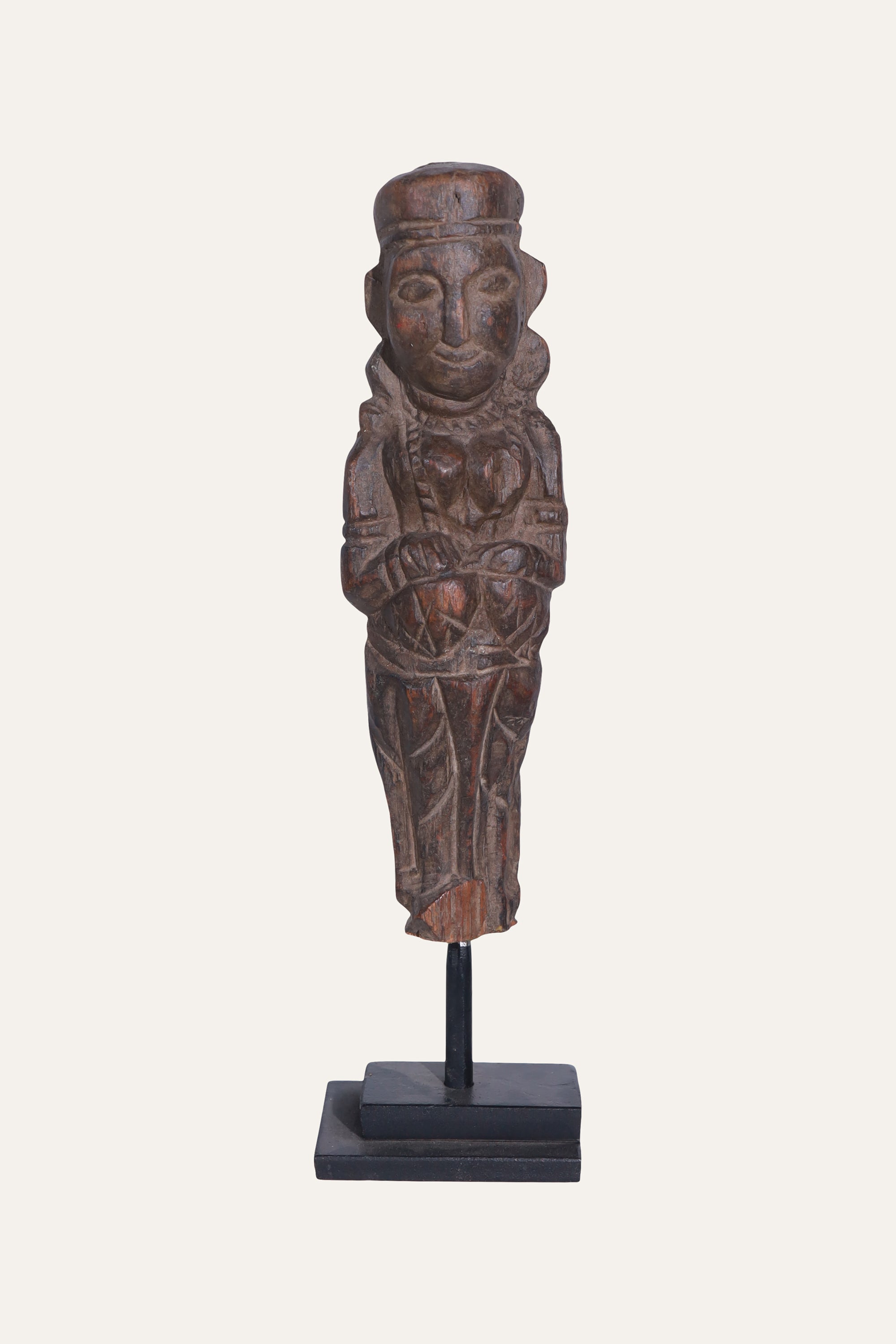 Carved Standing Figure Sculpture for Console & Study Decor