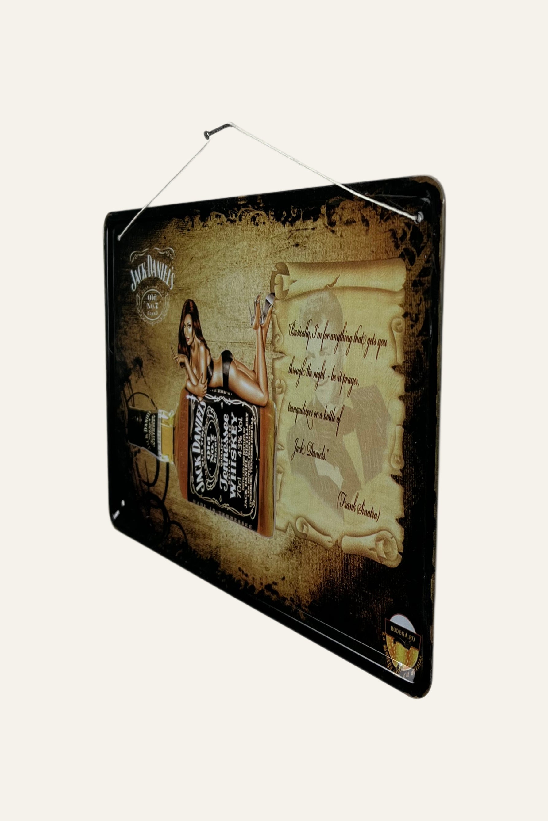 Jack Daniel Pin Up Whiskey Vintage Metal Wall Sign