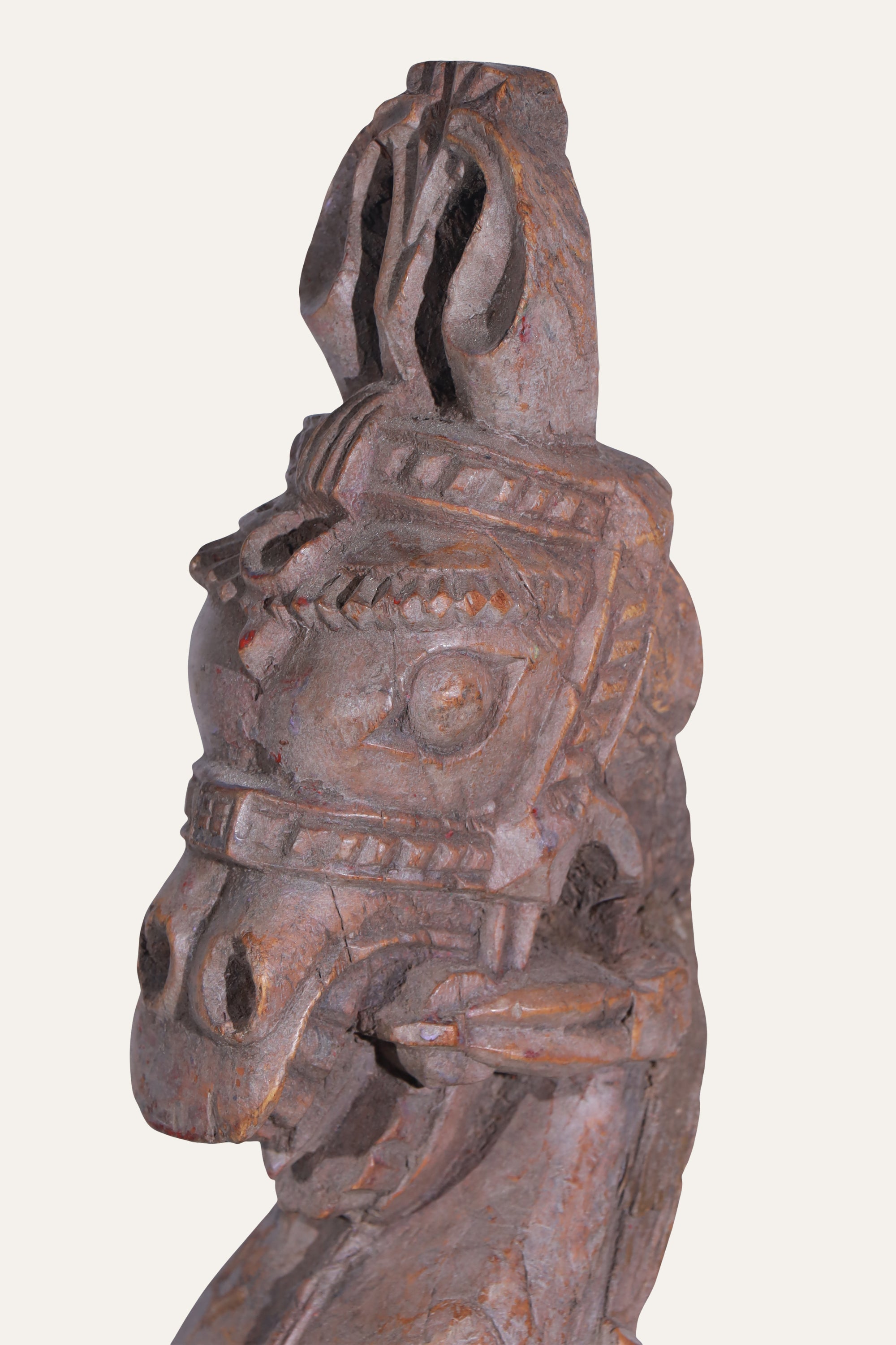 Antique Wooden Horse Sculpture for Entryway Styling