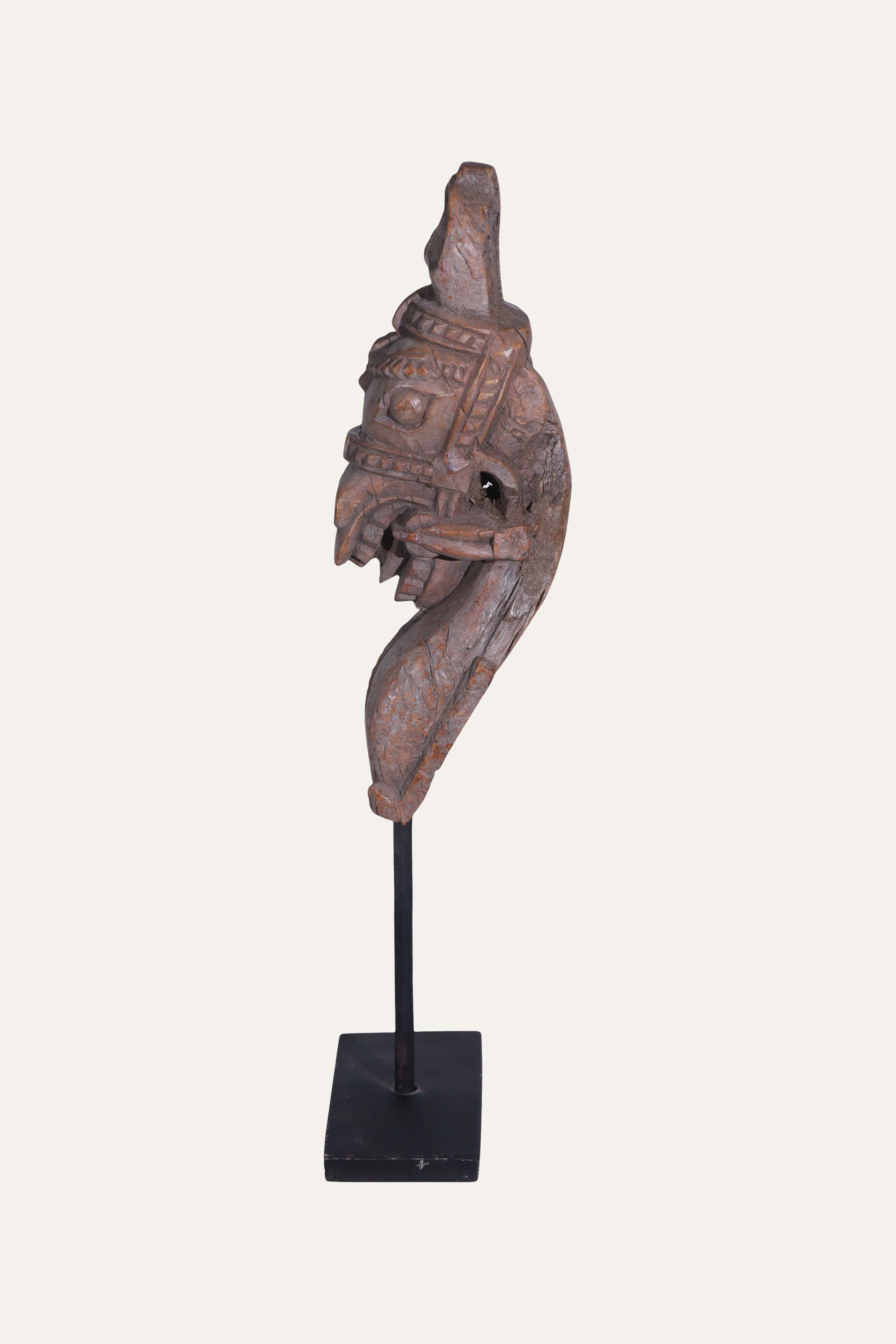 Antique Wooden Horse Sculpture for Entryway Styling