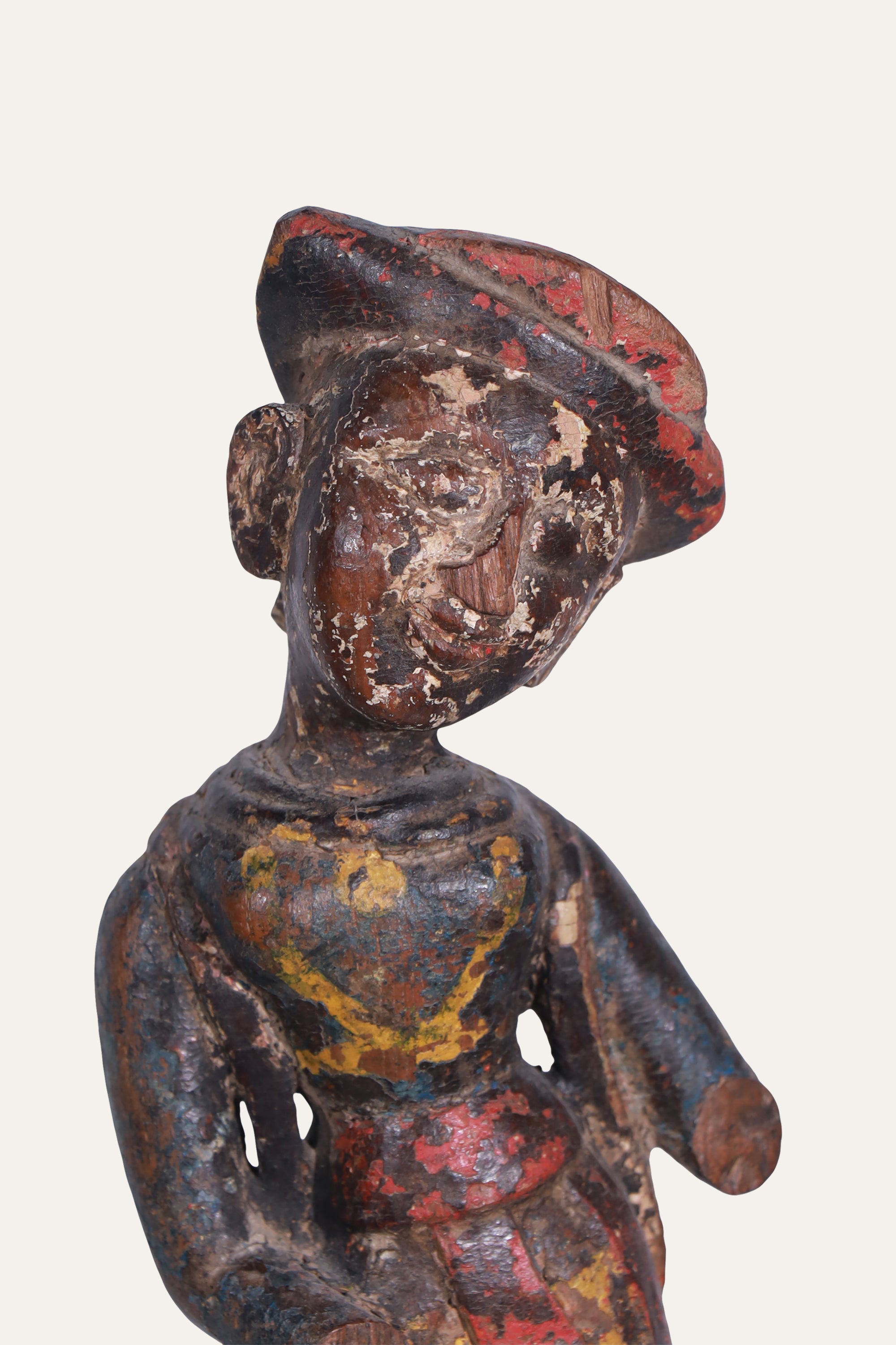 Folk Figure Sculpture for Living Room & Eclectic Shelf Decor