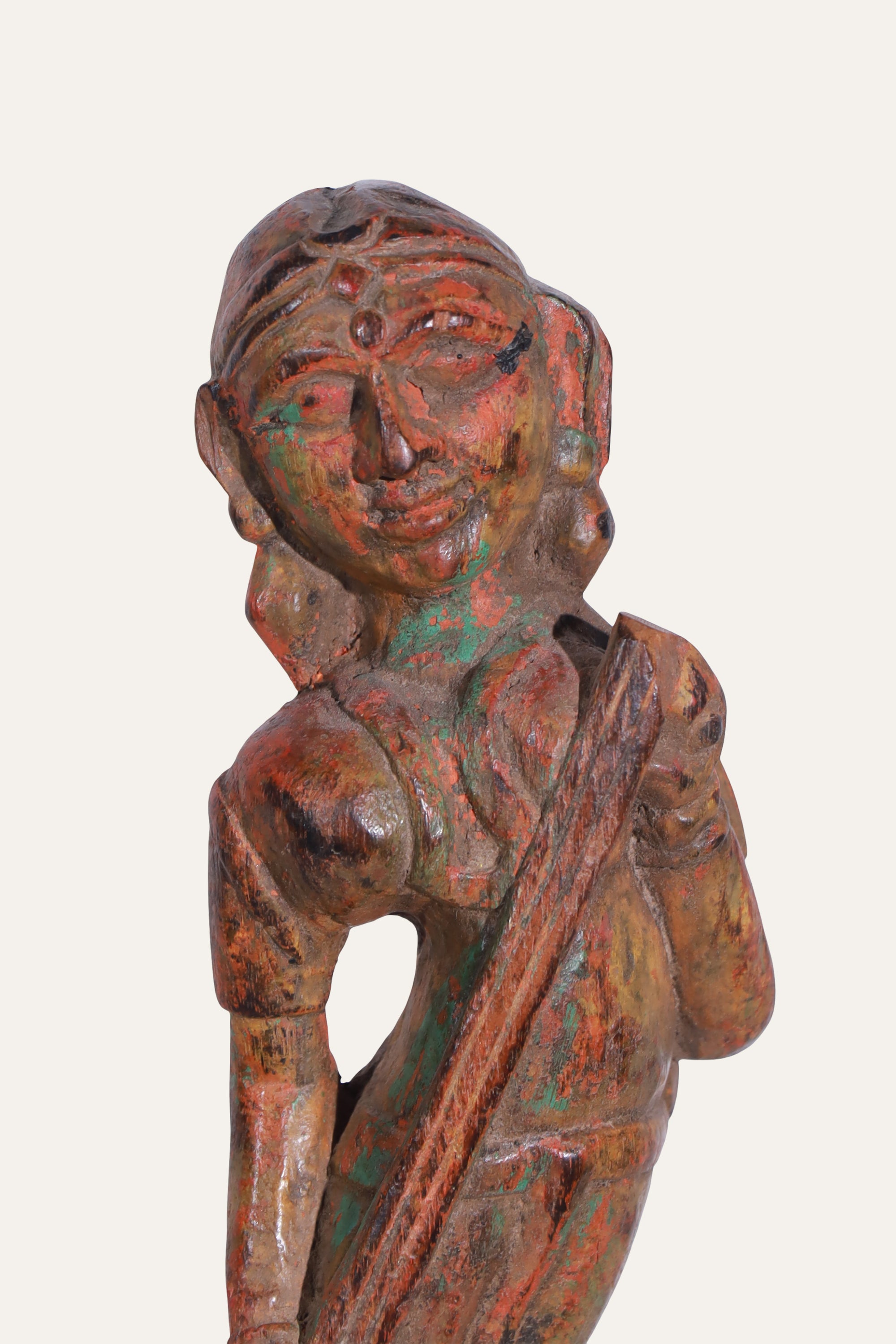 Seated Indian Musician Figurine for Console Decor