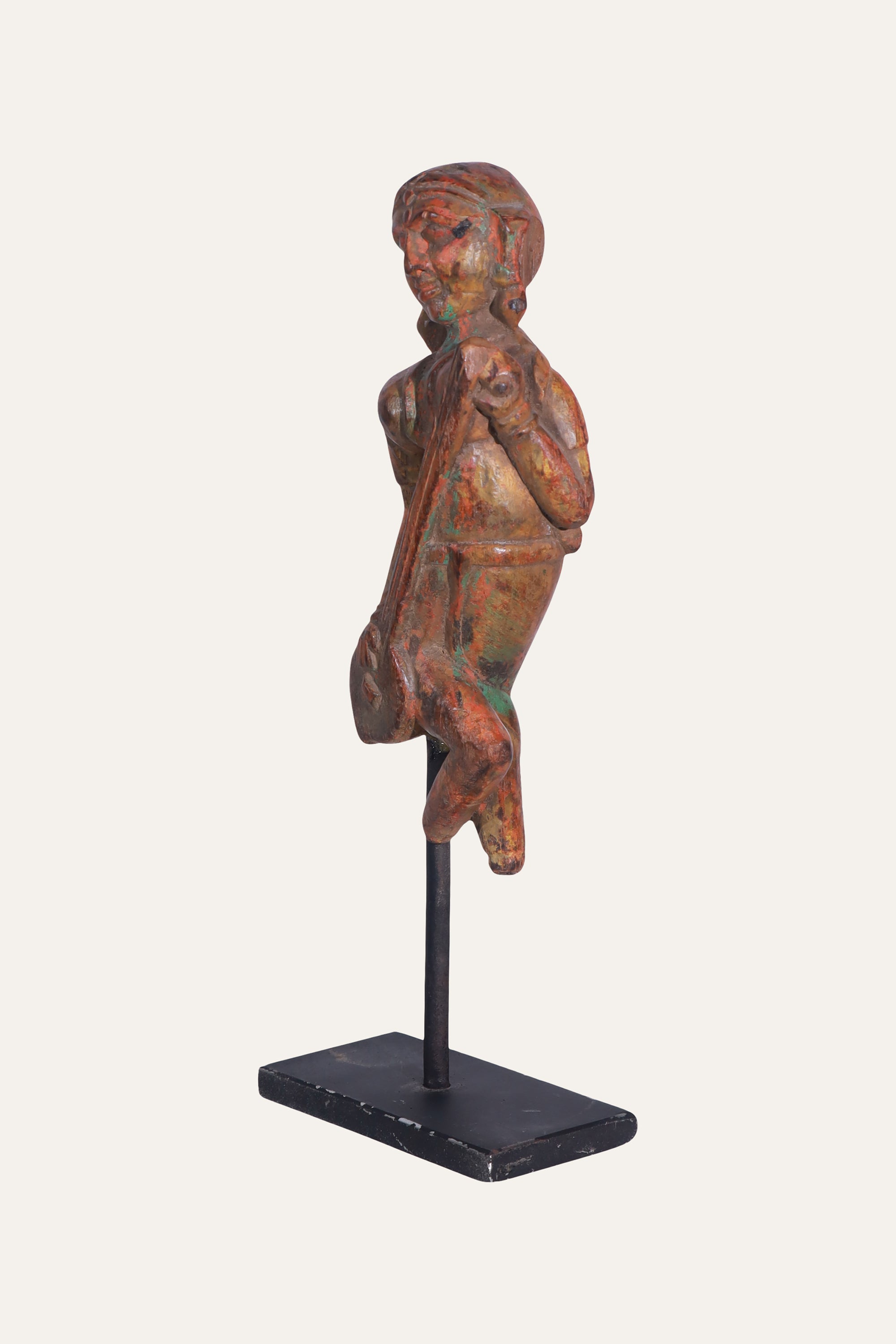 Seated Indian Musician Figurine for Console Decor