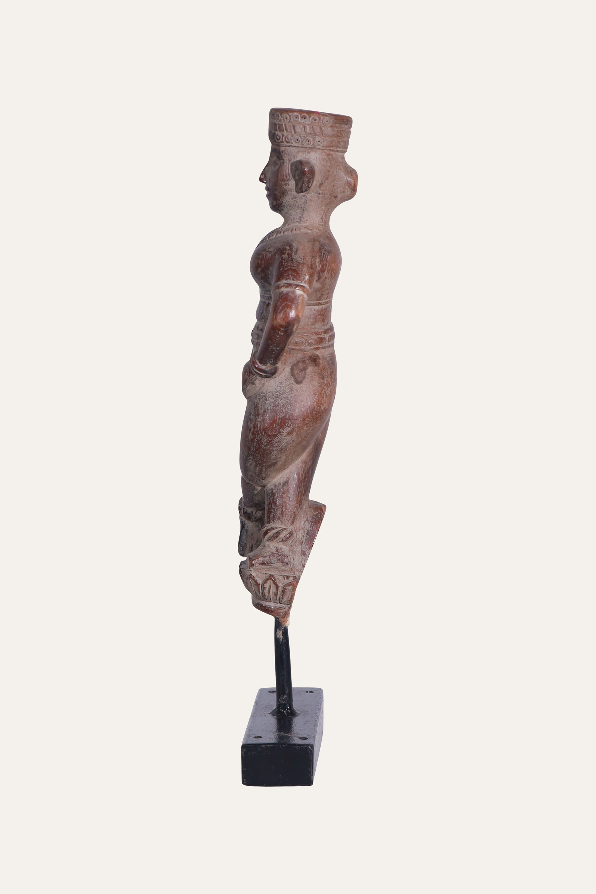 Carved Female Figure Sculpture for Display Cabinet Styling