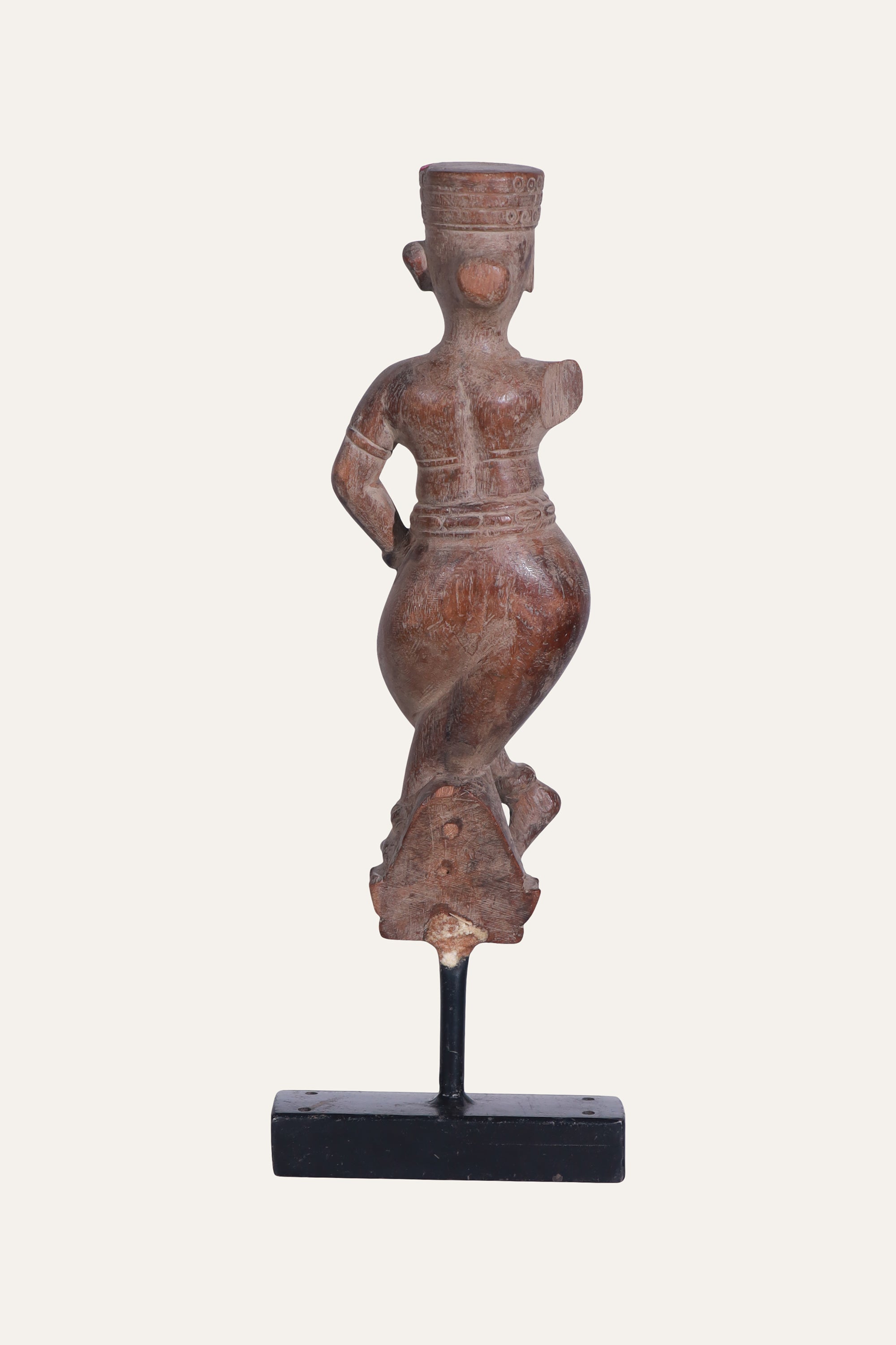 Carved Female Figure Sculpture for Display Cabinet Styling