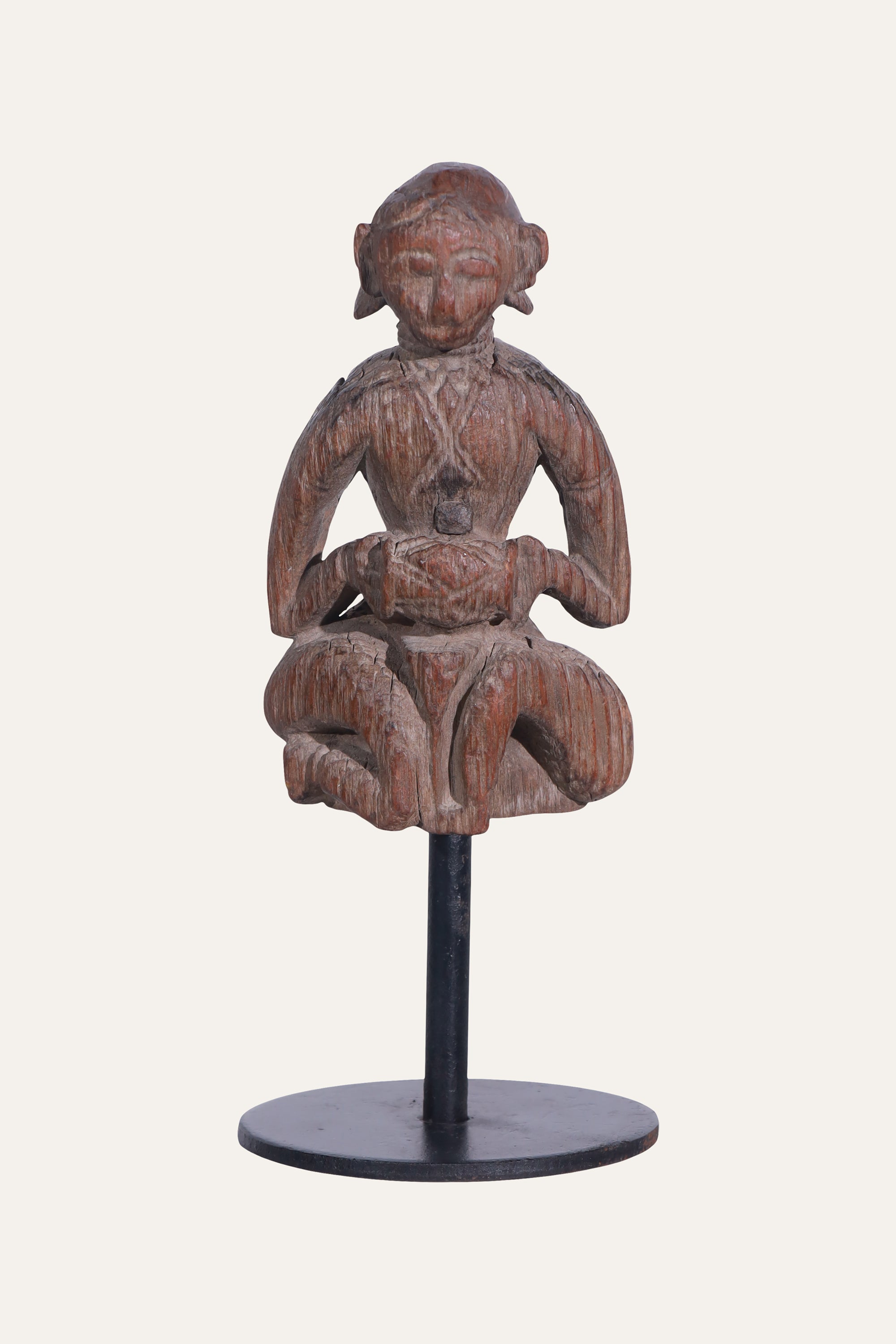 Antique Wooden Folk Art Sculpture for Shelf Decor