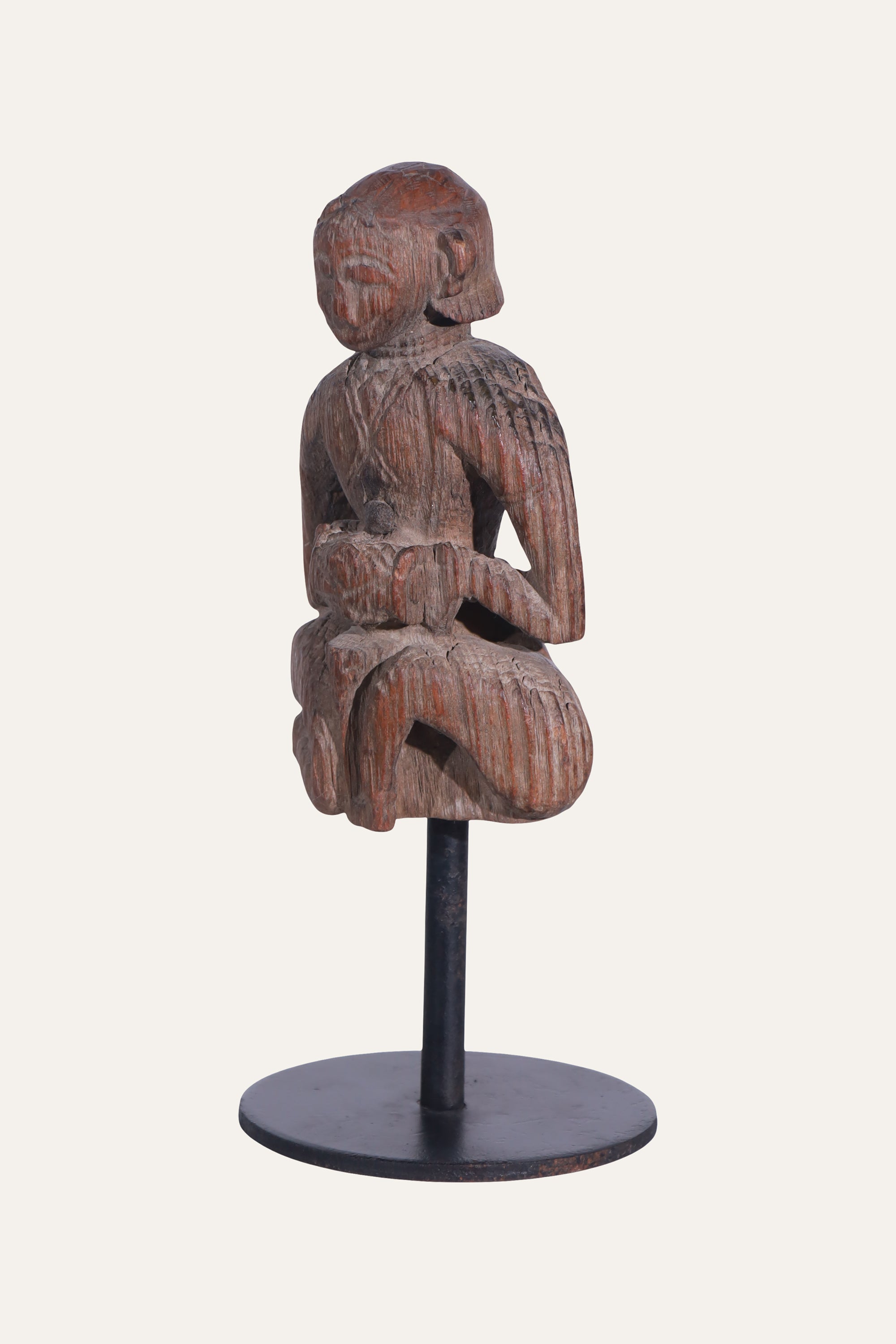 Antique Wooden Folk Art Sculpture for Shelf Decor