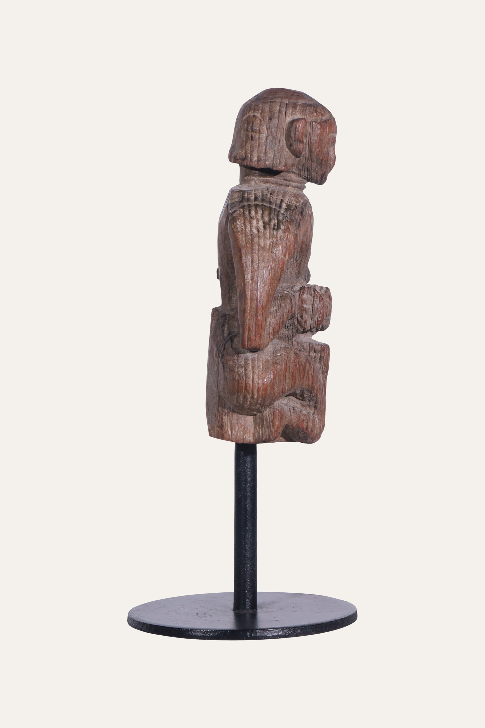 Antique Wooden Folk Art Sculpture for Shelf Decor