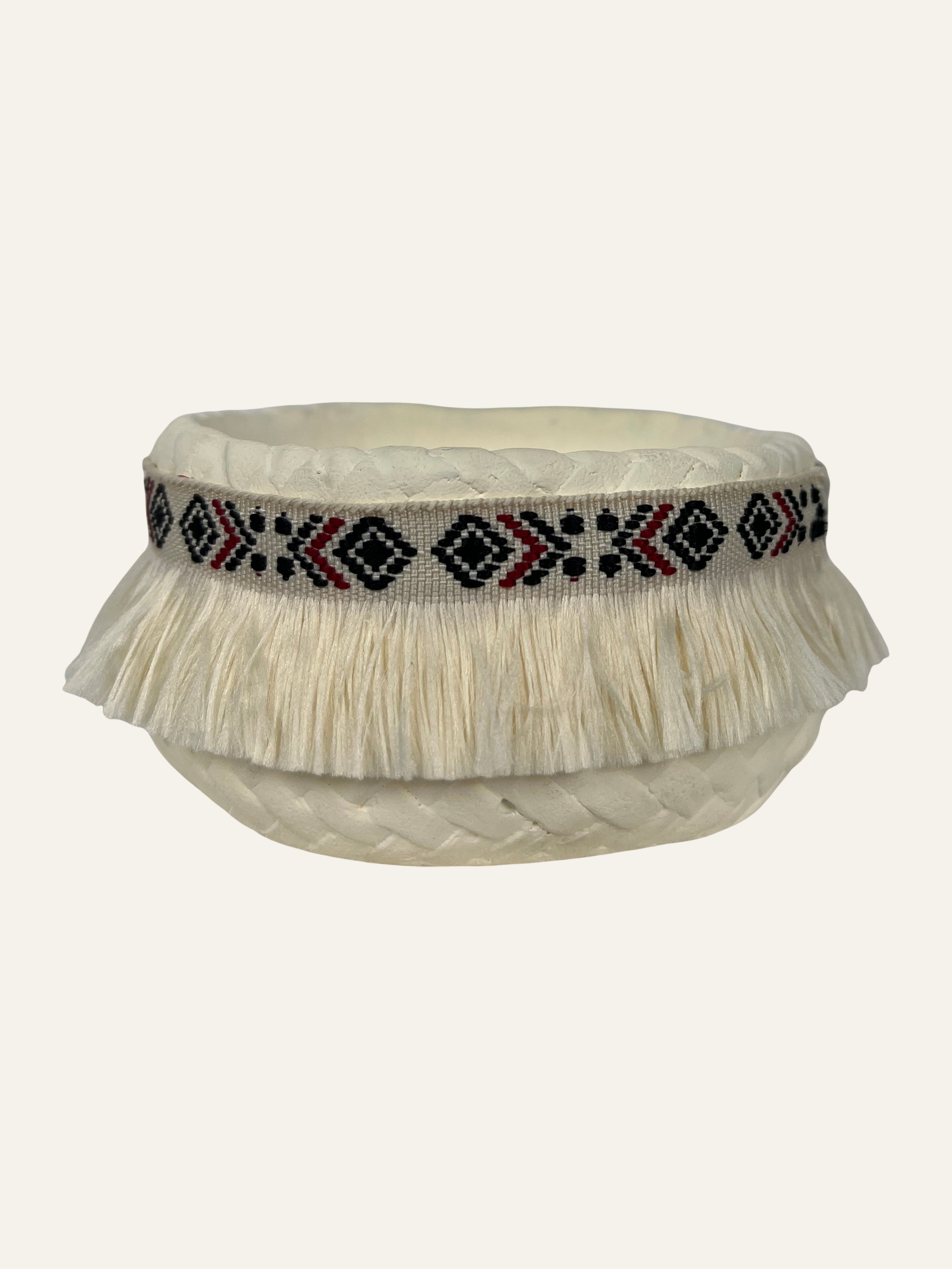 Woven and Textured Soy Wax Scented Candle with Wood Wick
