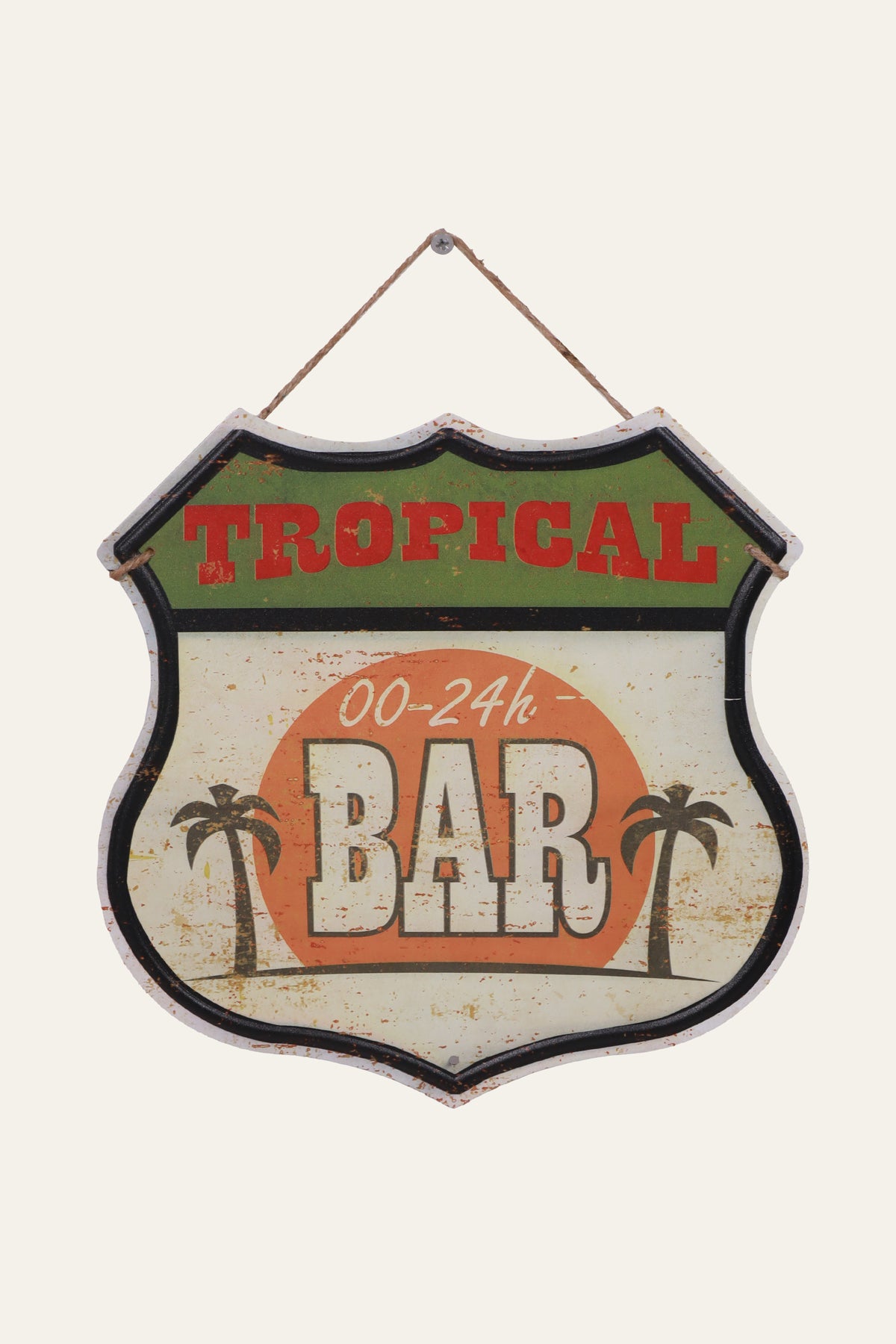 Retro Tropical Bar Metal Shield Sign