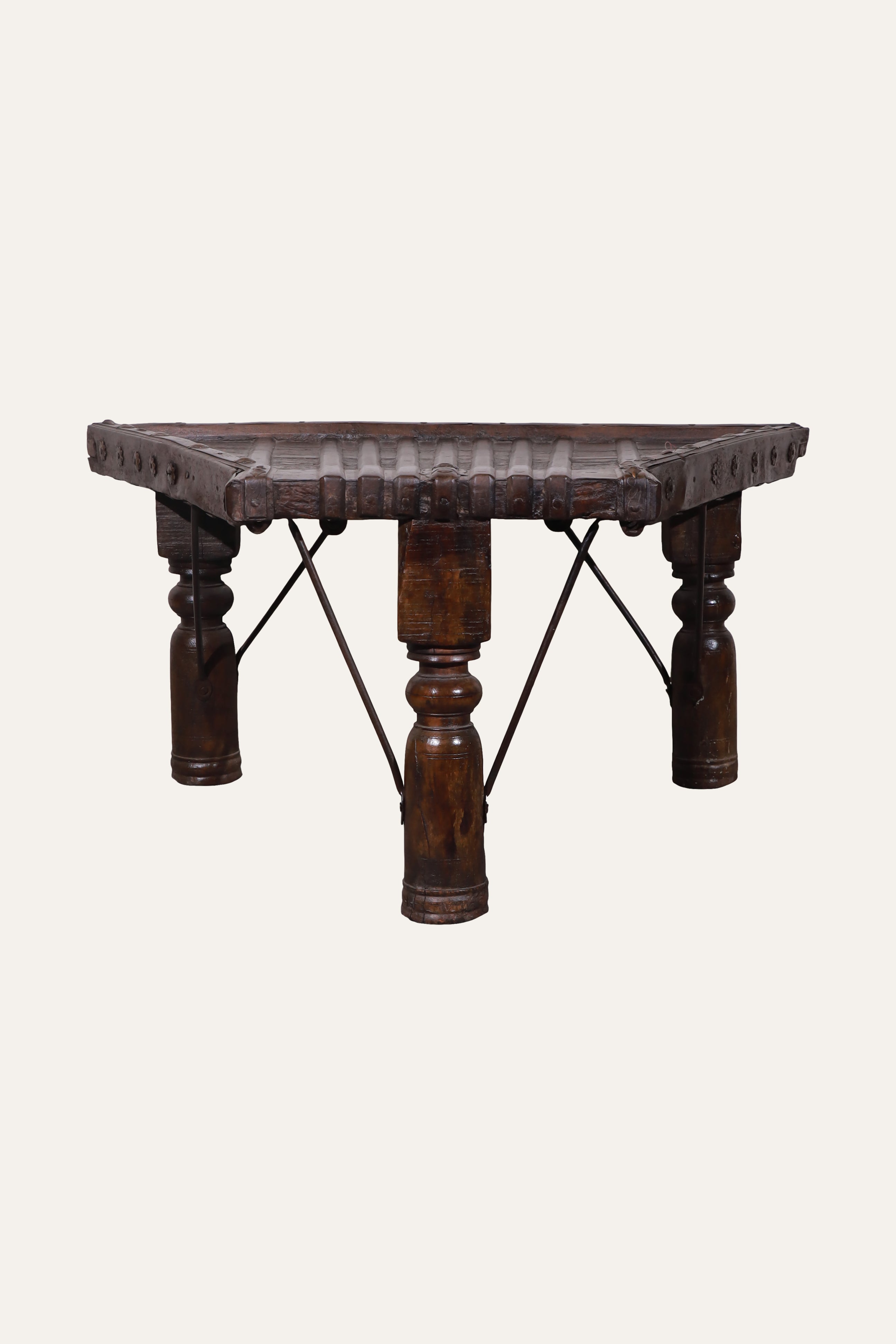 Heritage Style Carved Wood Side Table for Living Room & Foyer