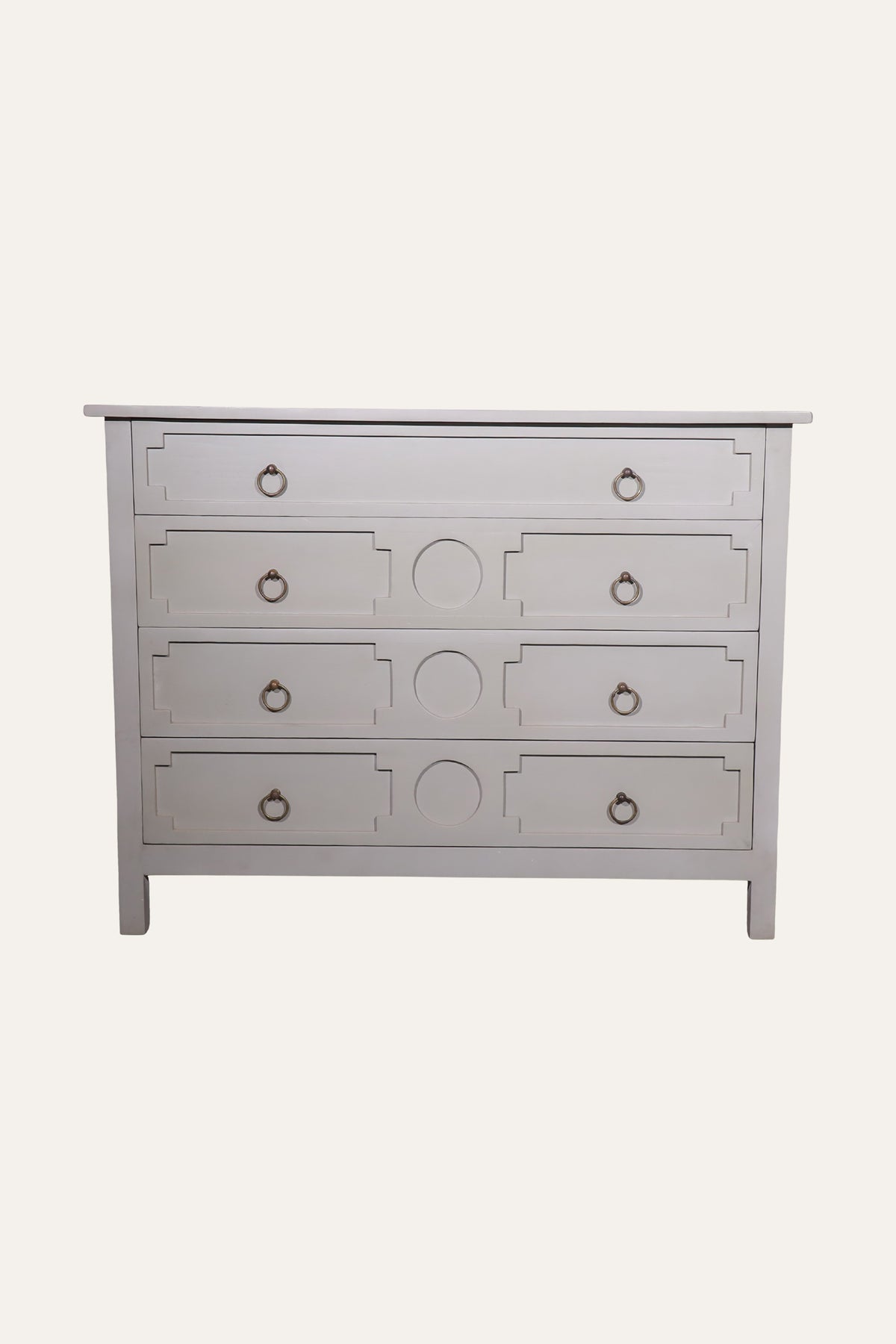 Muted Cream 4-Drawer Wooden Chest of Drawers for Office Spaces