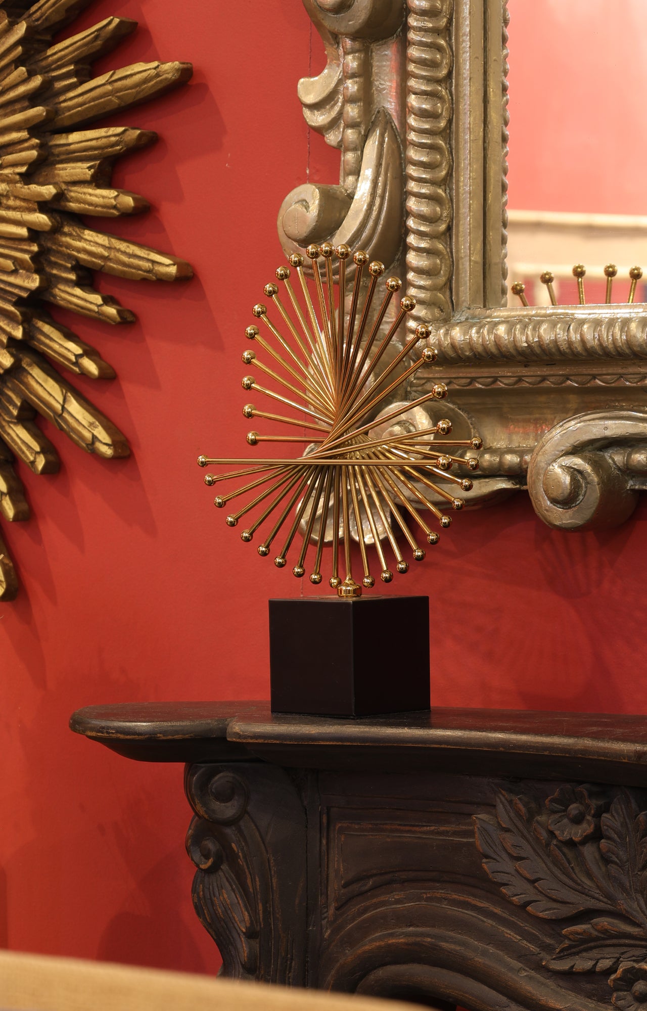 Abstract Golden Metal Table Décor – Set of 2