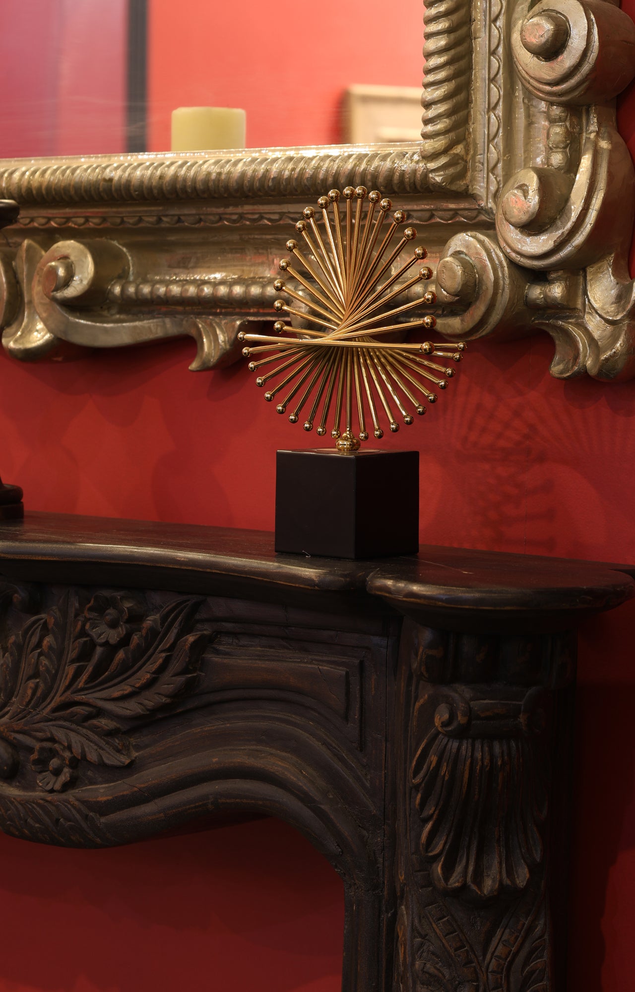 Abstract Golden Metal Table Décor – Set of 2