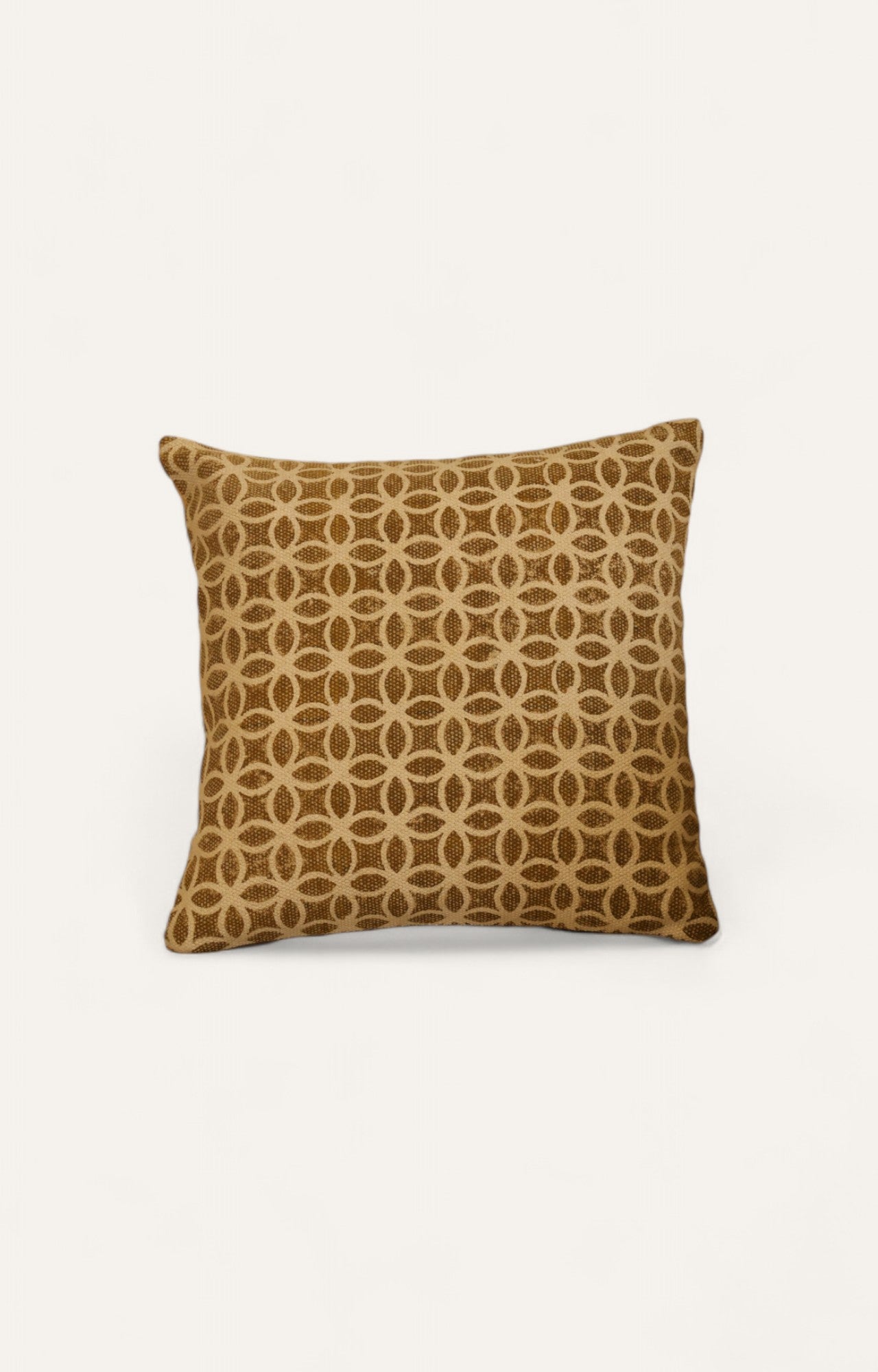 Modern Olive Block Print Cushion