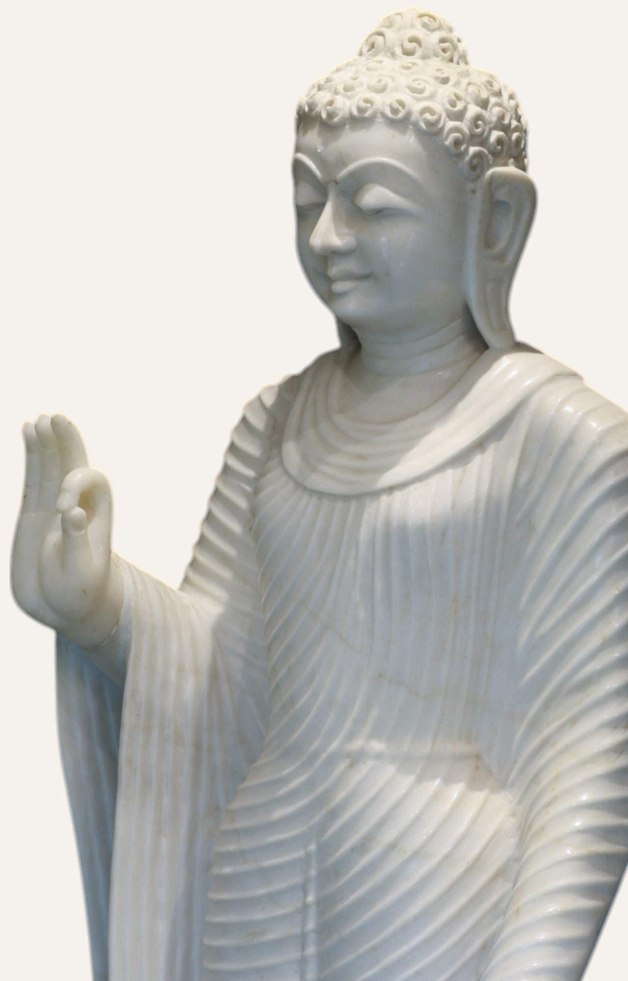 Elegant Marble Buddha Statue – Handcrafted White Idol