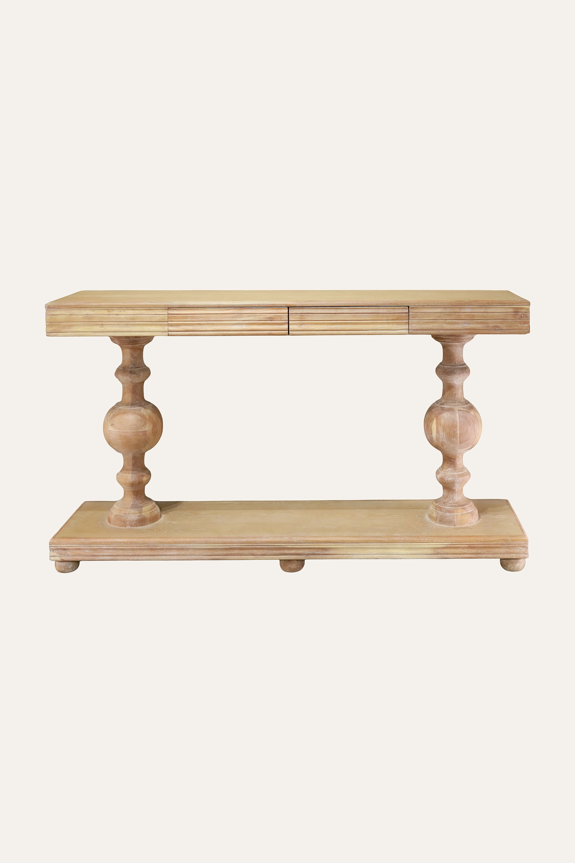 2-Tier Wood Console Table with Inbuilt Drawers and Lower Shelf