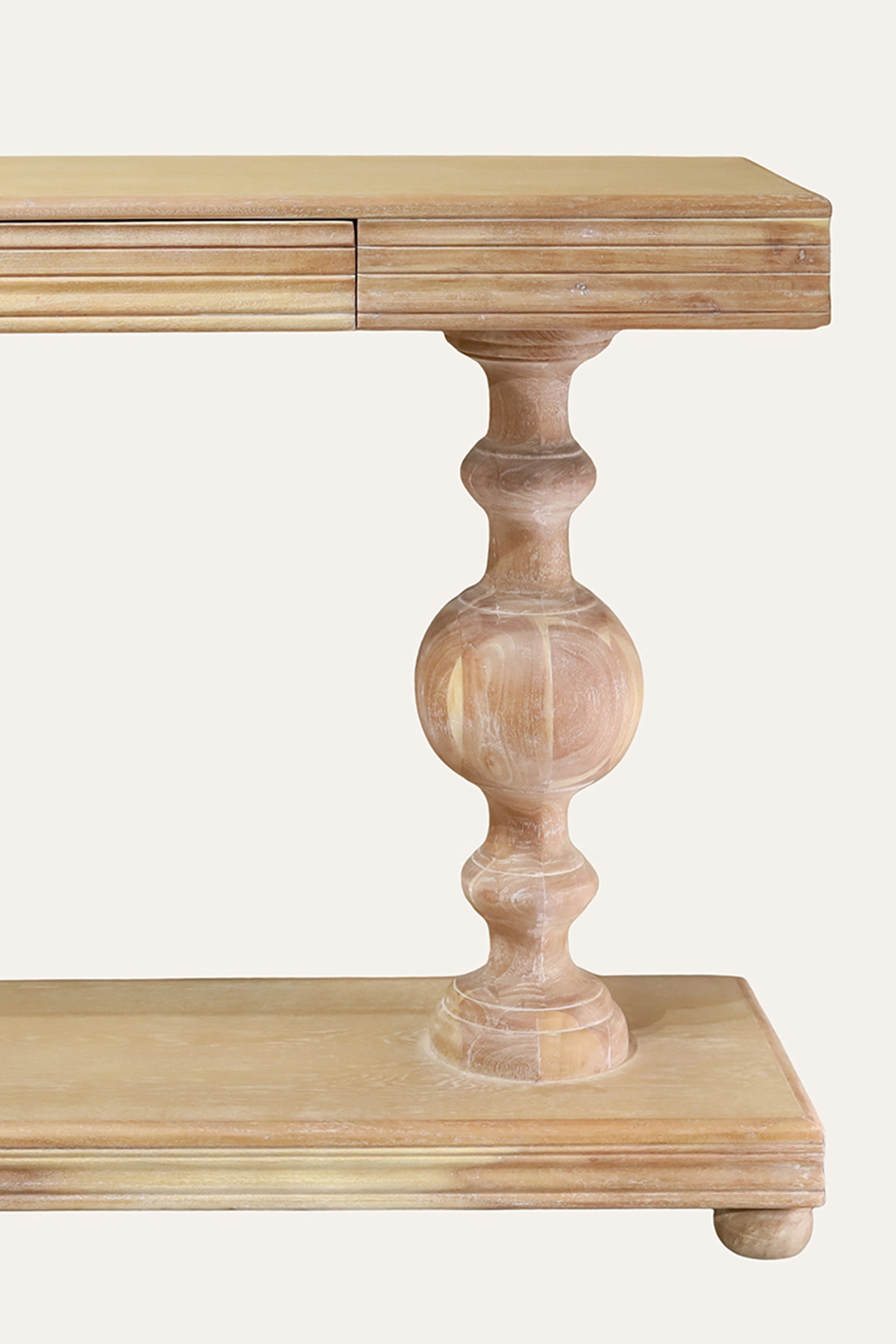 2-Tier Wood Console Table with Inbuilt Drawers and Lower Shelf