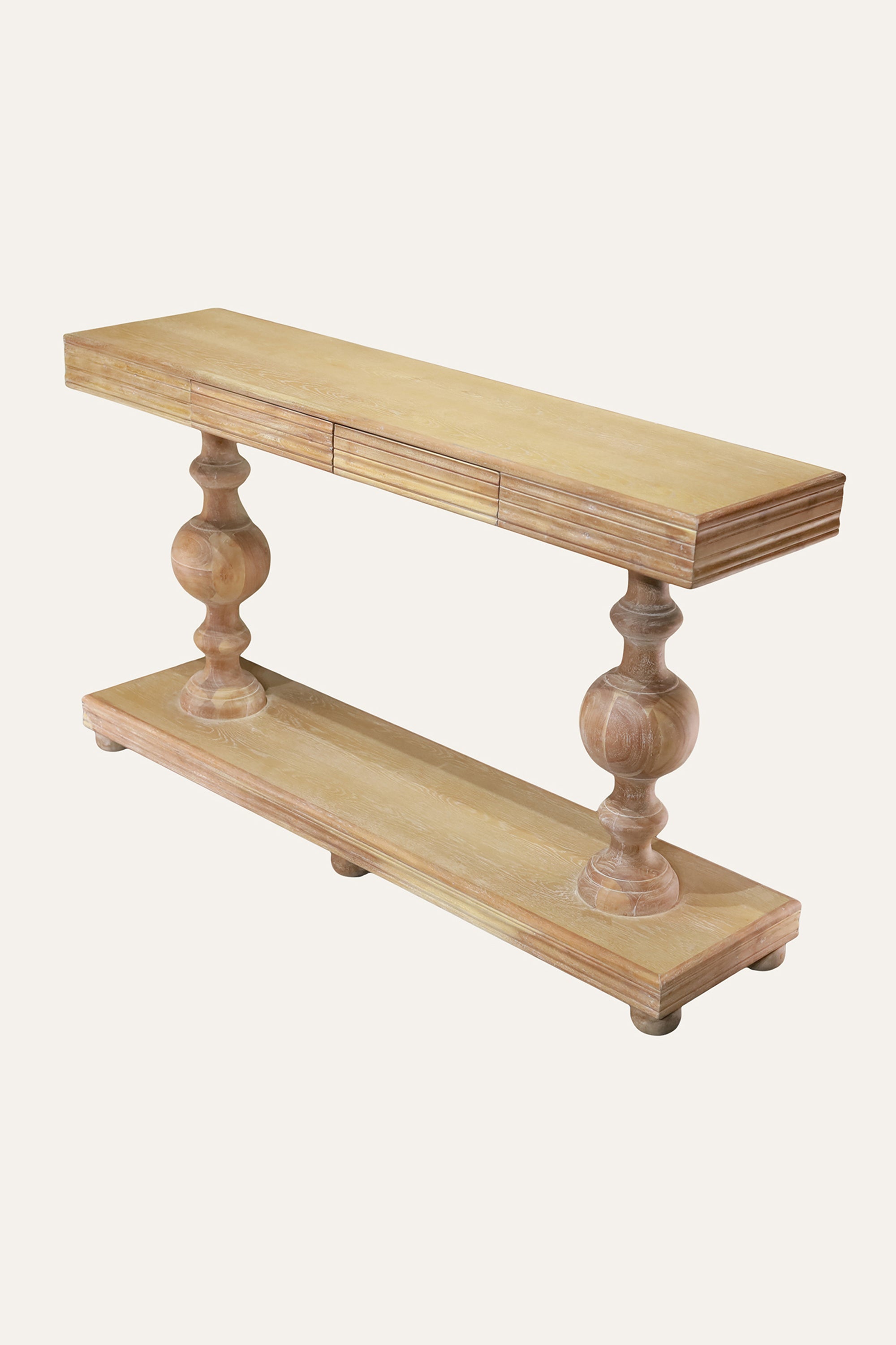 2-Tier Wood Console Table with Inbuilt Drawers and Lower Shelf