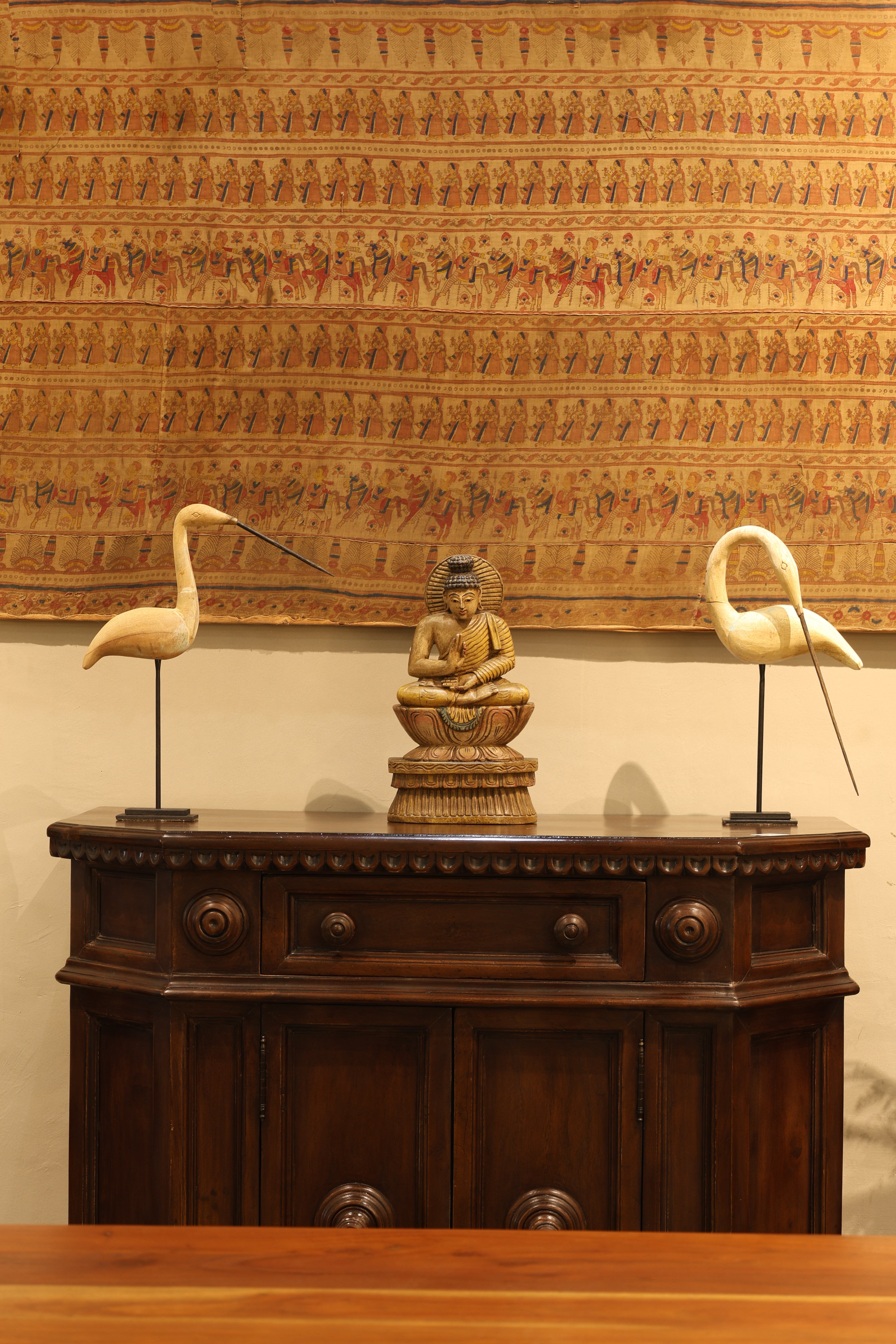 Vintage Handcrafted Wooden Buddha Statue