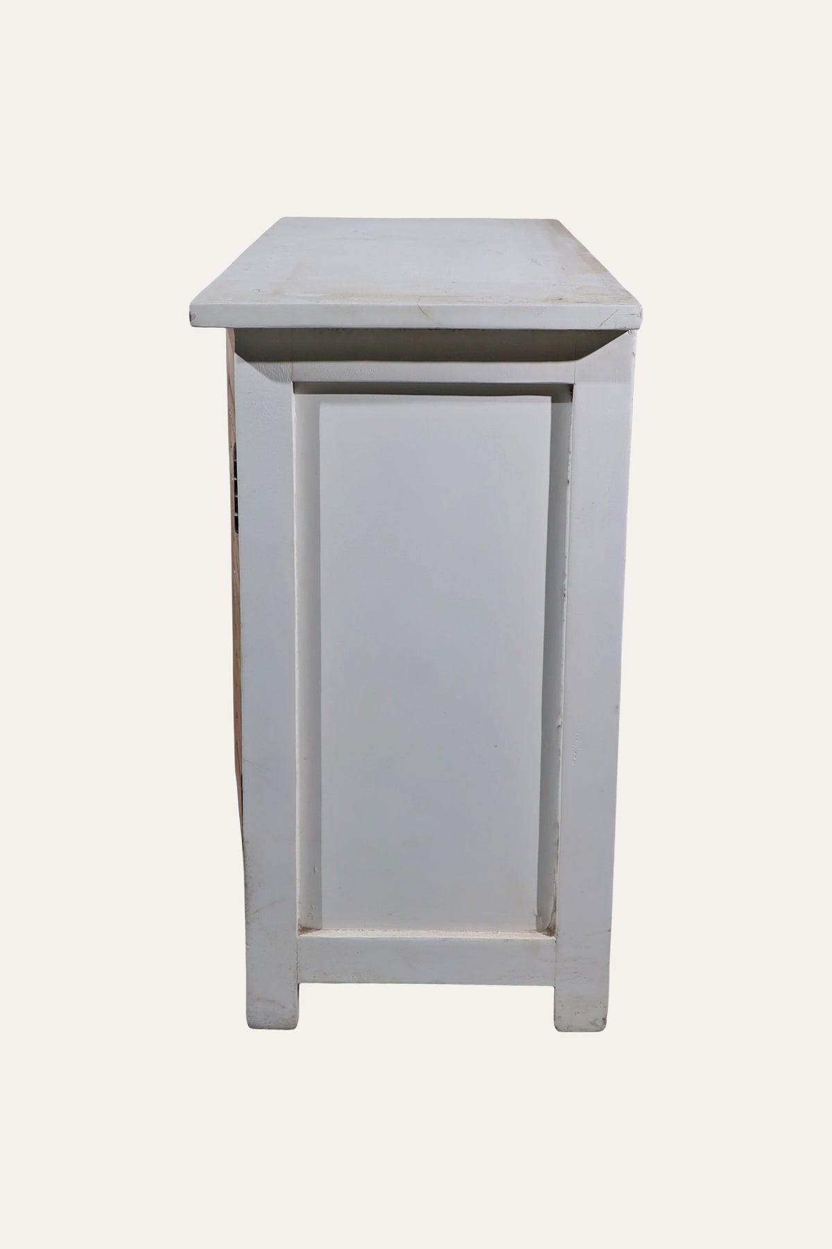 Dual Tone Slatted Storage Cabinet with 2-Drawers & 1-Door