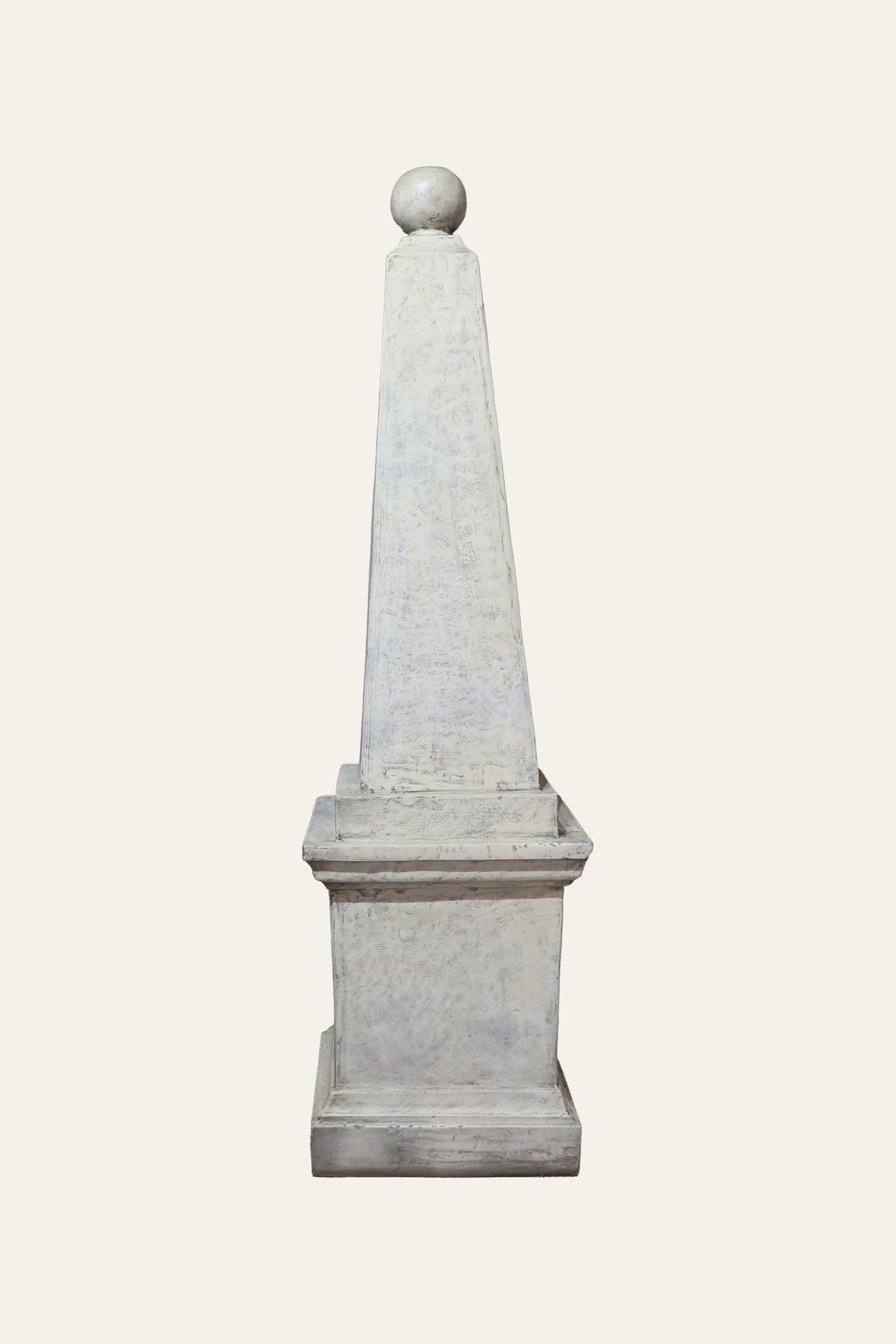 Tall White Obelisk on Stepped Base