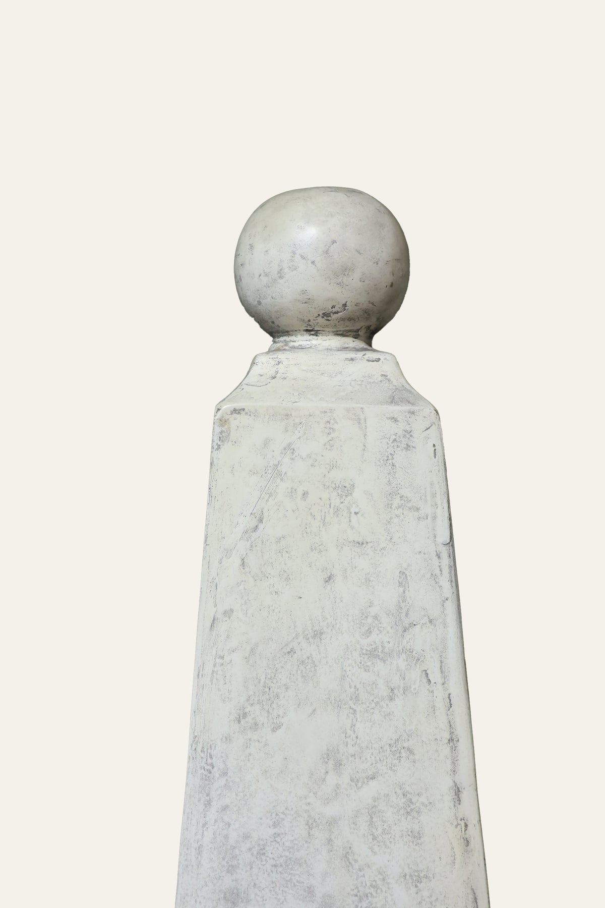 Tall White Obelisk on Stepped Base