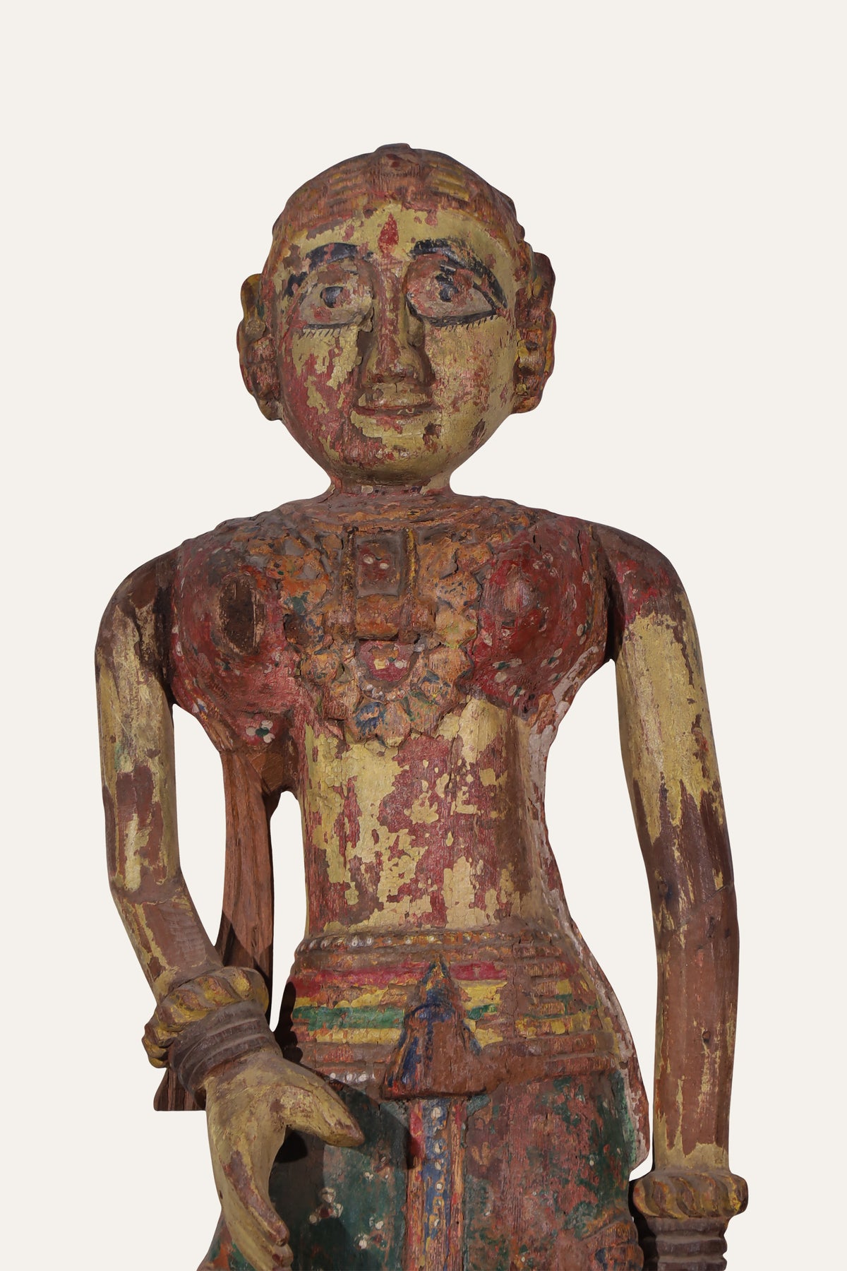 Vintage Hand-Carved Female Court Dancer