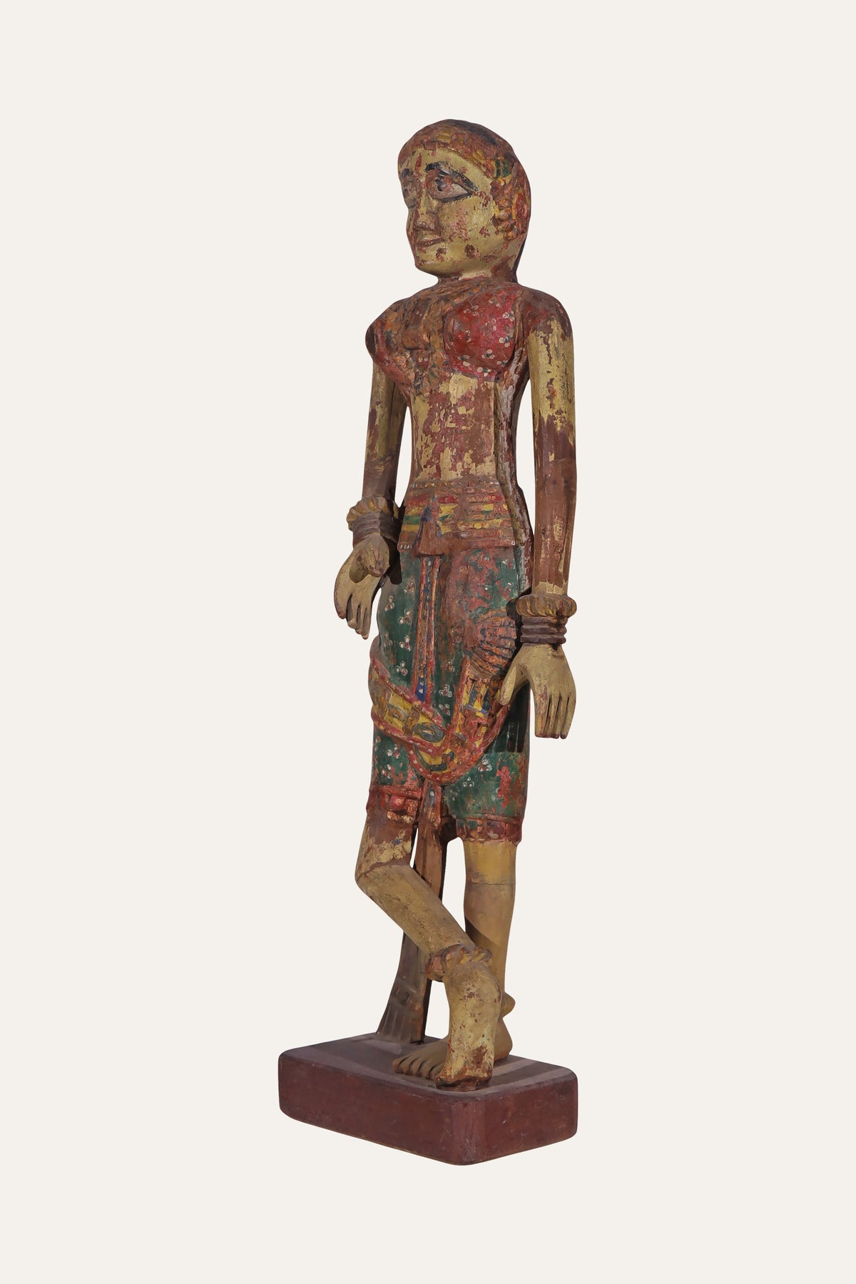 Vintage Hand-Carved Female Court Dancer
