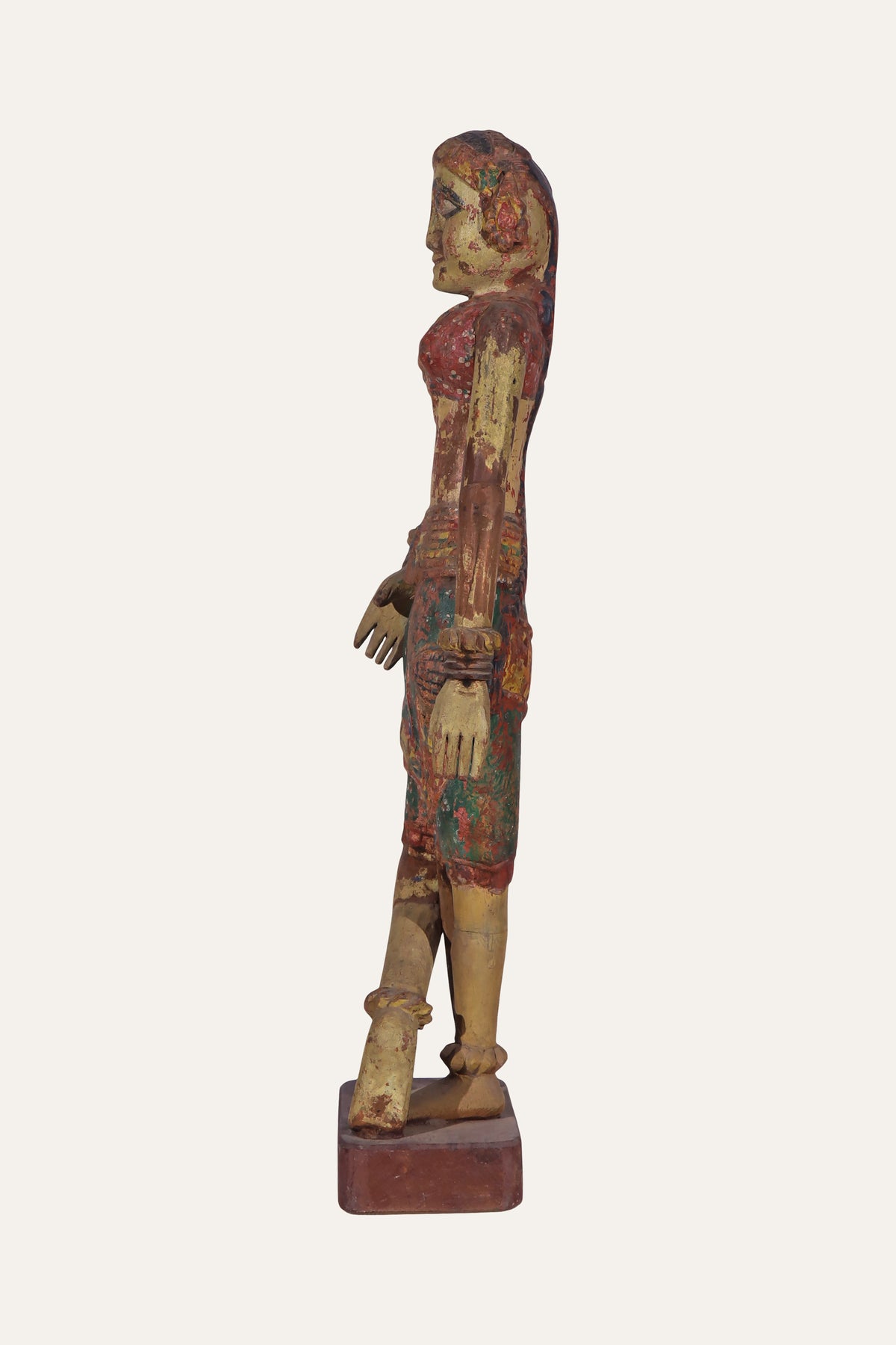 Vintage Hand-Carved Female Court Dancer