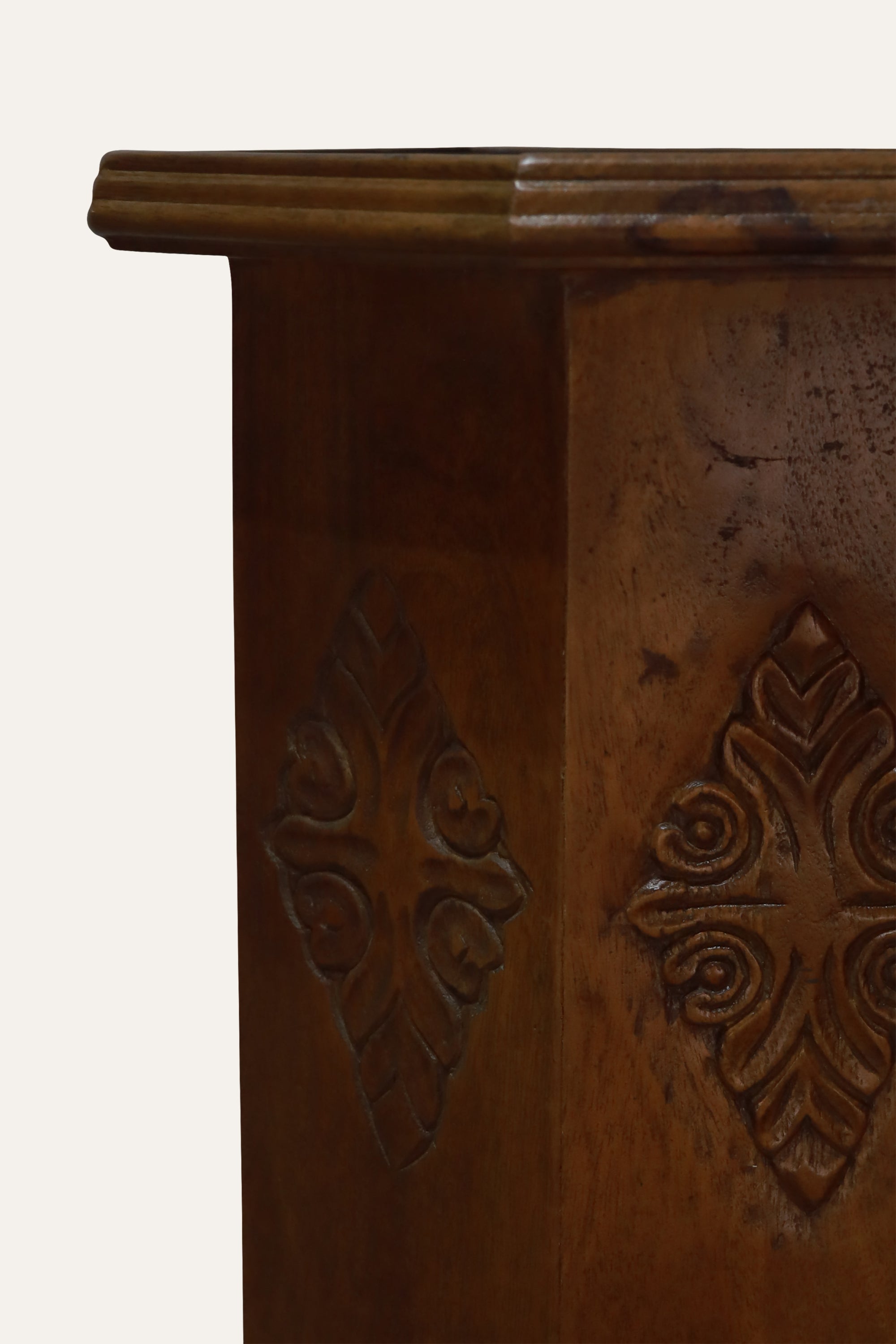Moorish Carved Octagonal Wooden Side Table