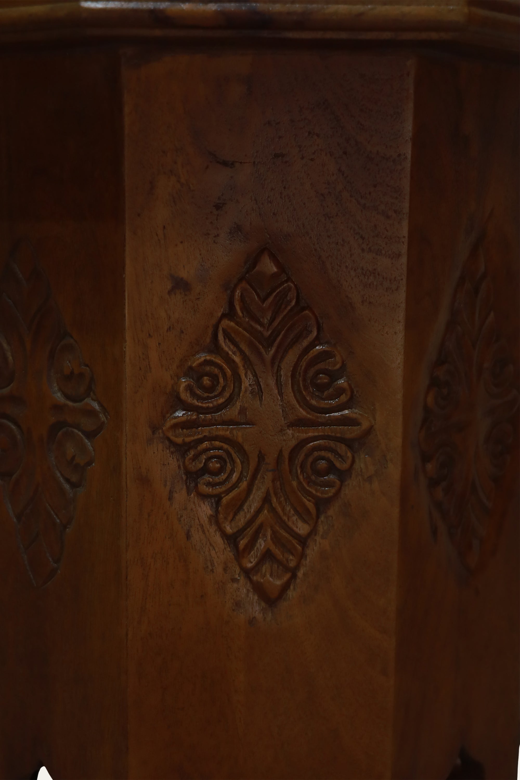 Moorish Carved Octagonal Wooden Side Table