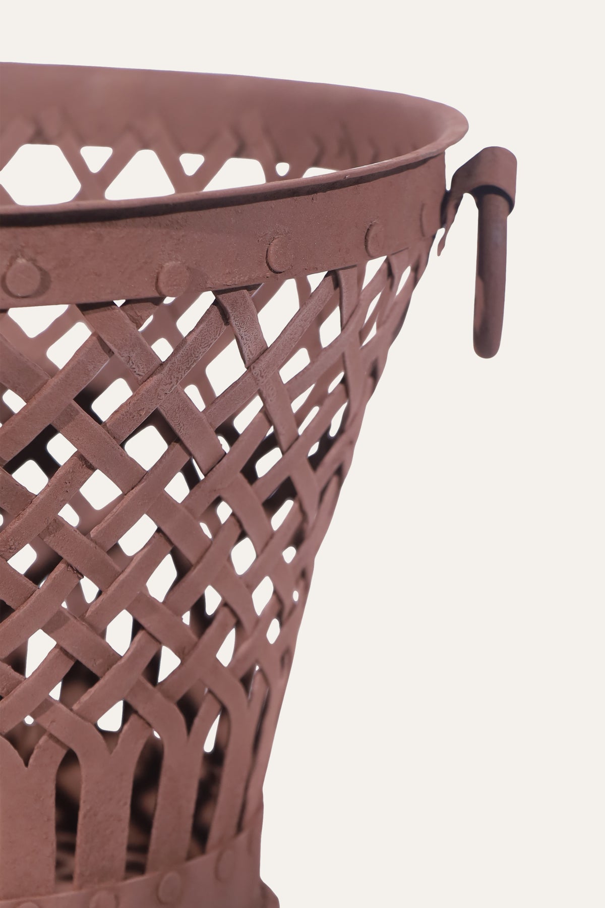 Terracotta Lattice Basket with Open Weave