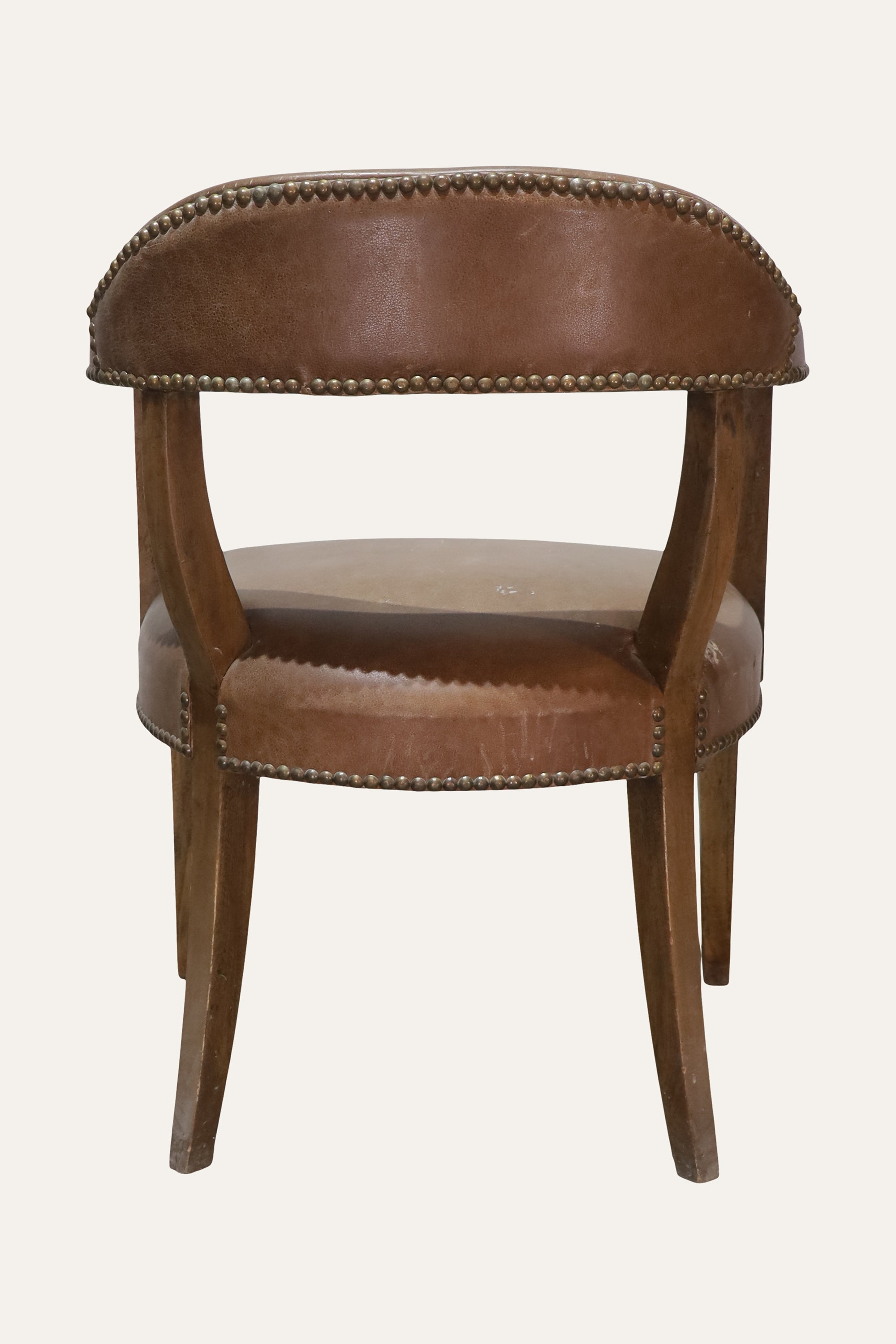 Barrel Back Upholstered Armchair with Wood Frame