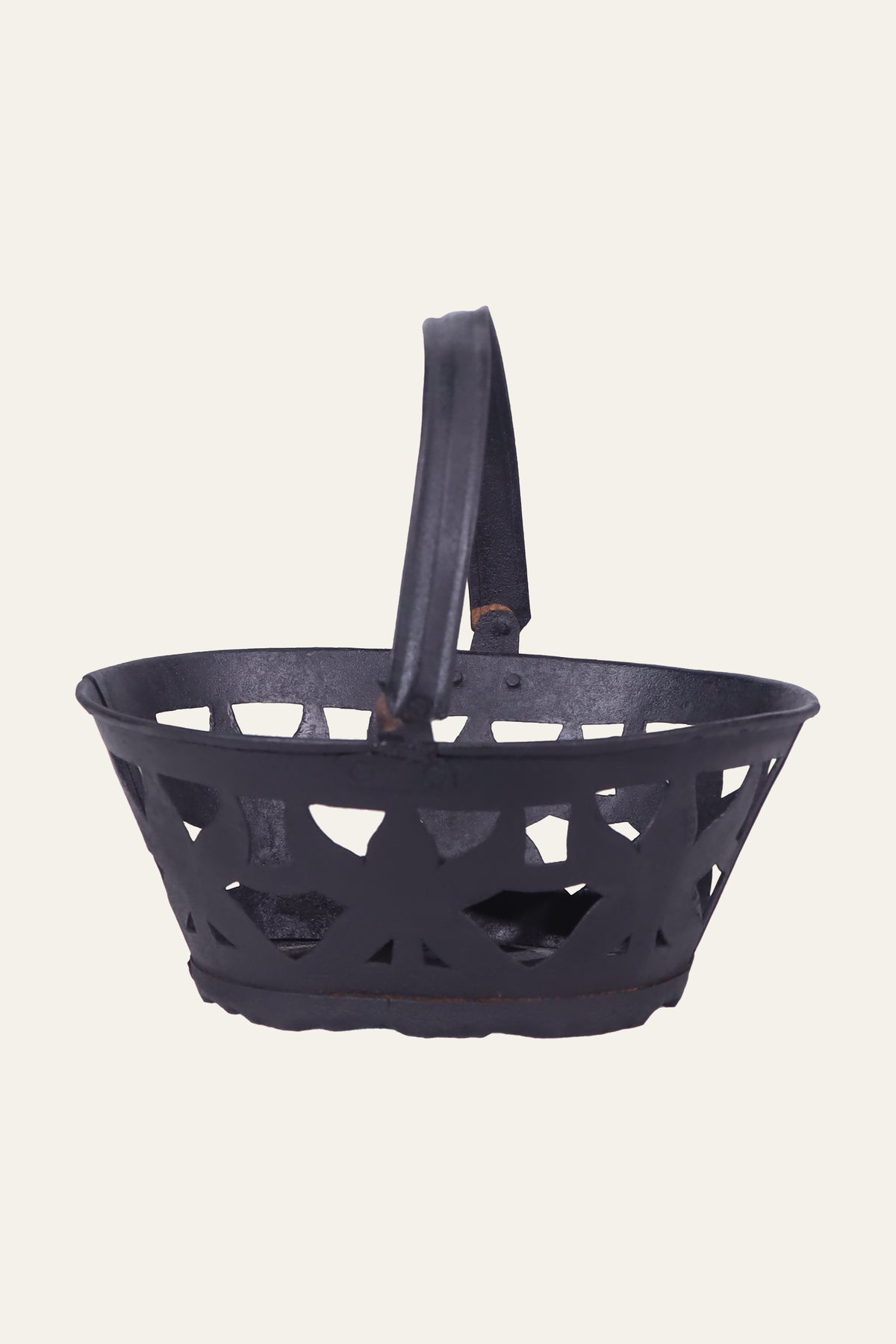 Compact Black Metal Basket for Display