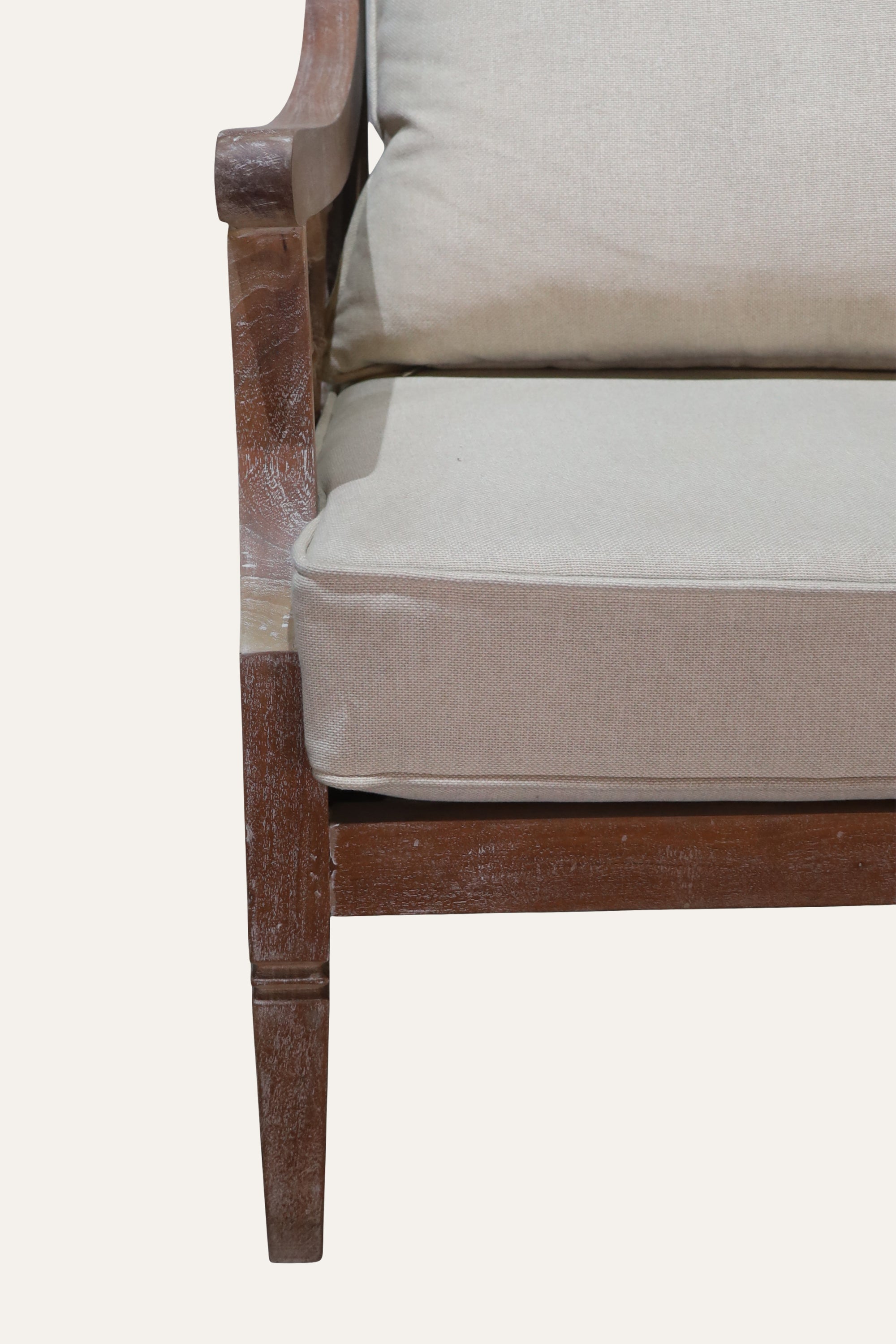 Lattice Black Bamboo Style Upholstered Armchair