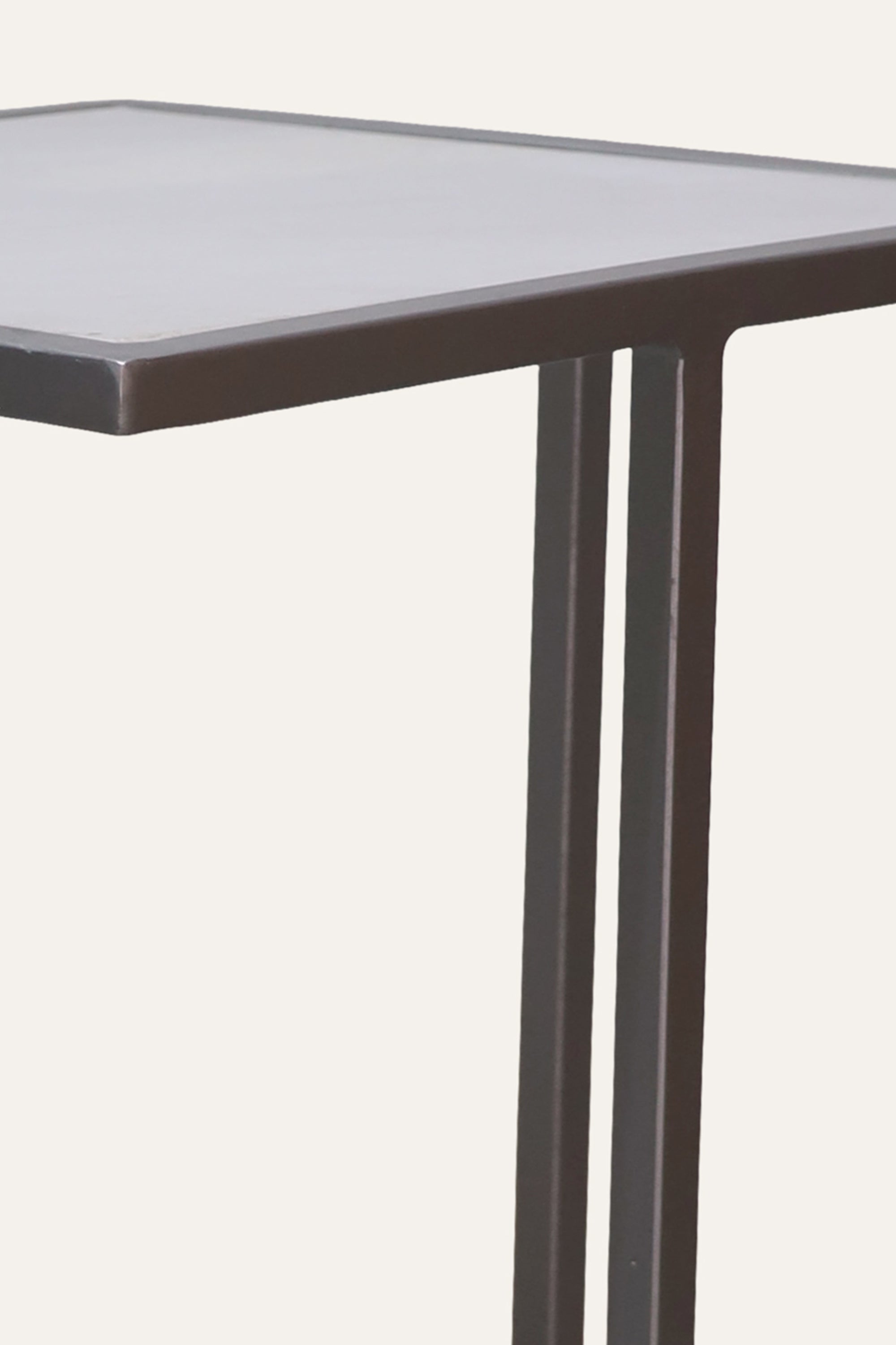 Minimal White Marble Side Table with Metal Base