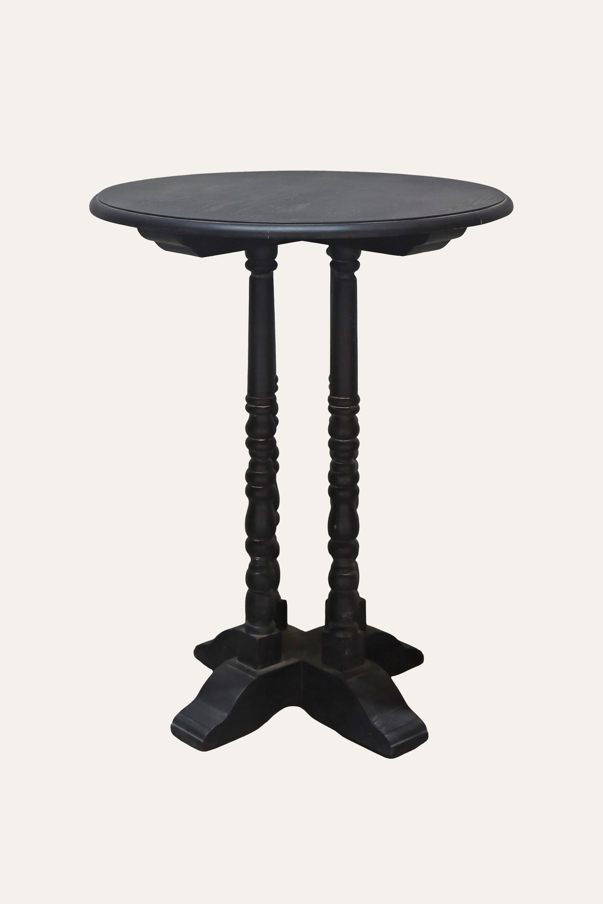 Black Turned Leg Round Side Table