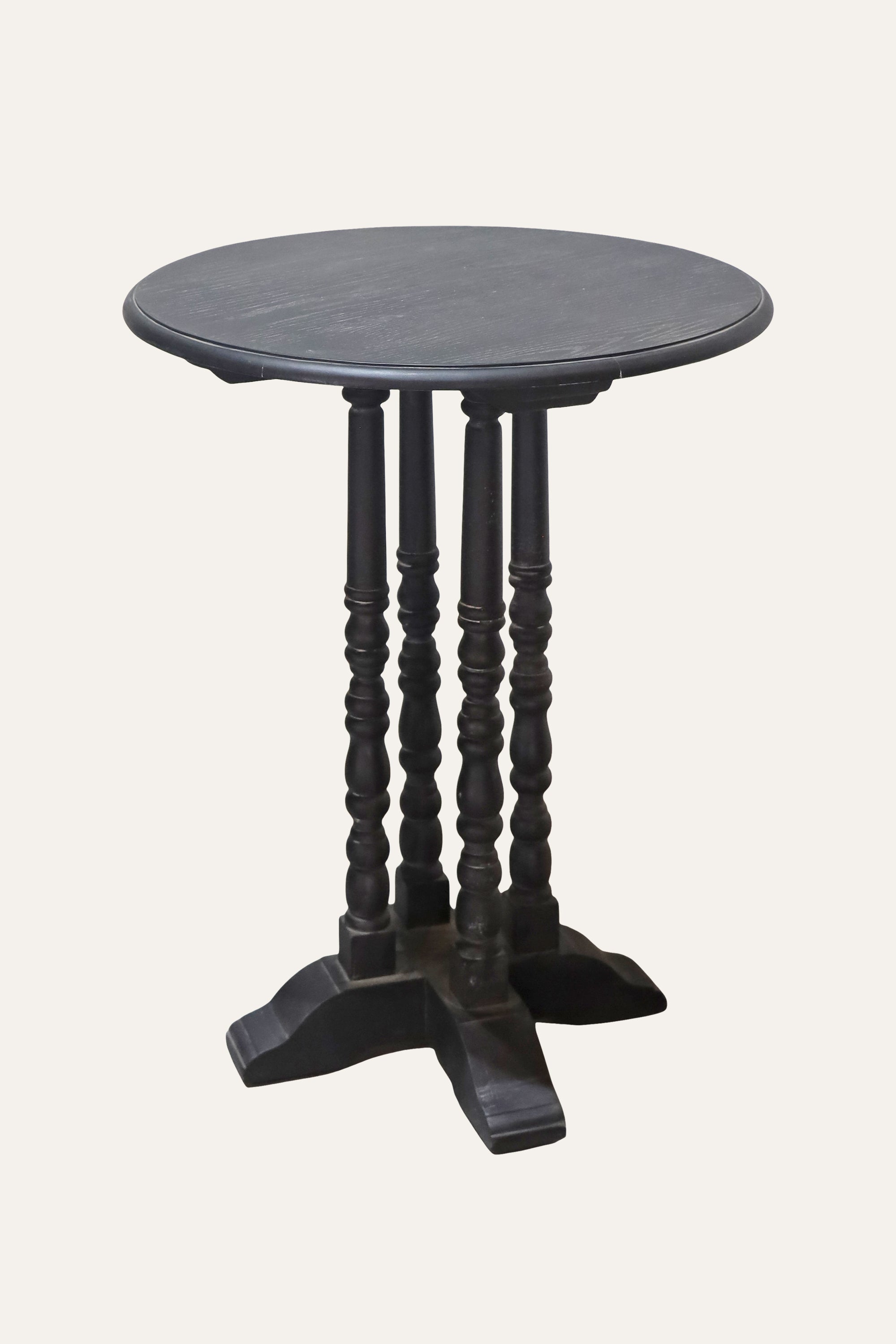 Black Turned Leg Round Side Table
