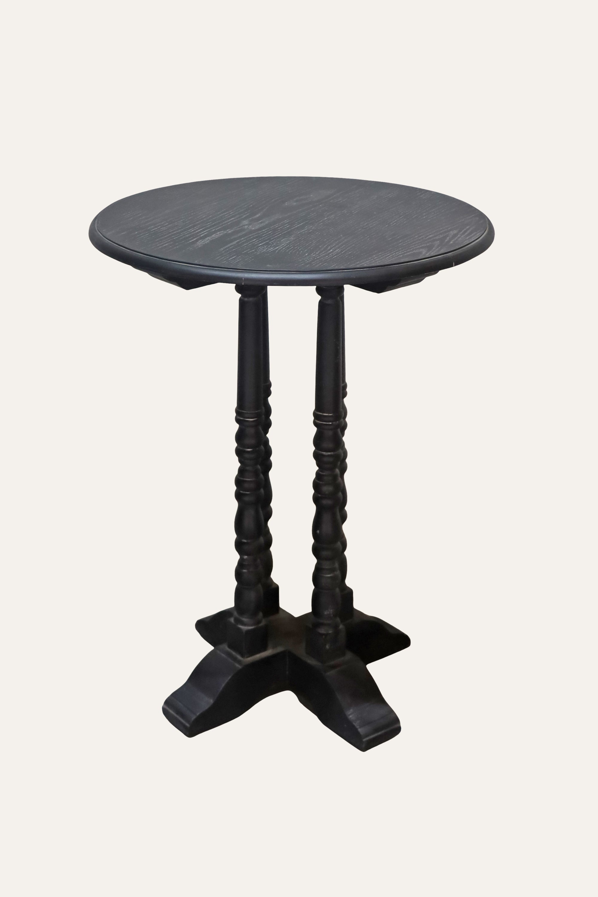 Black Turned Leg Round Side Table