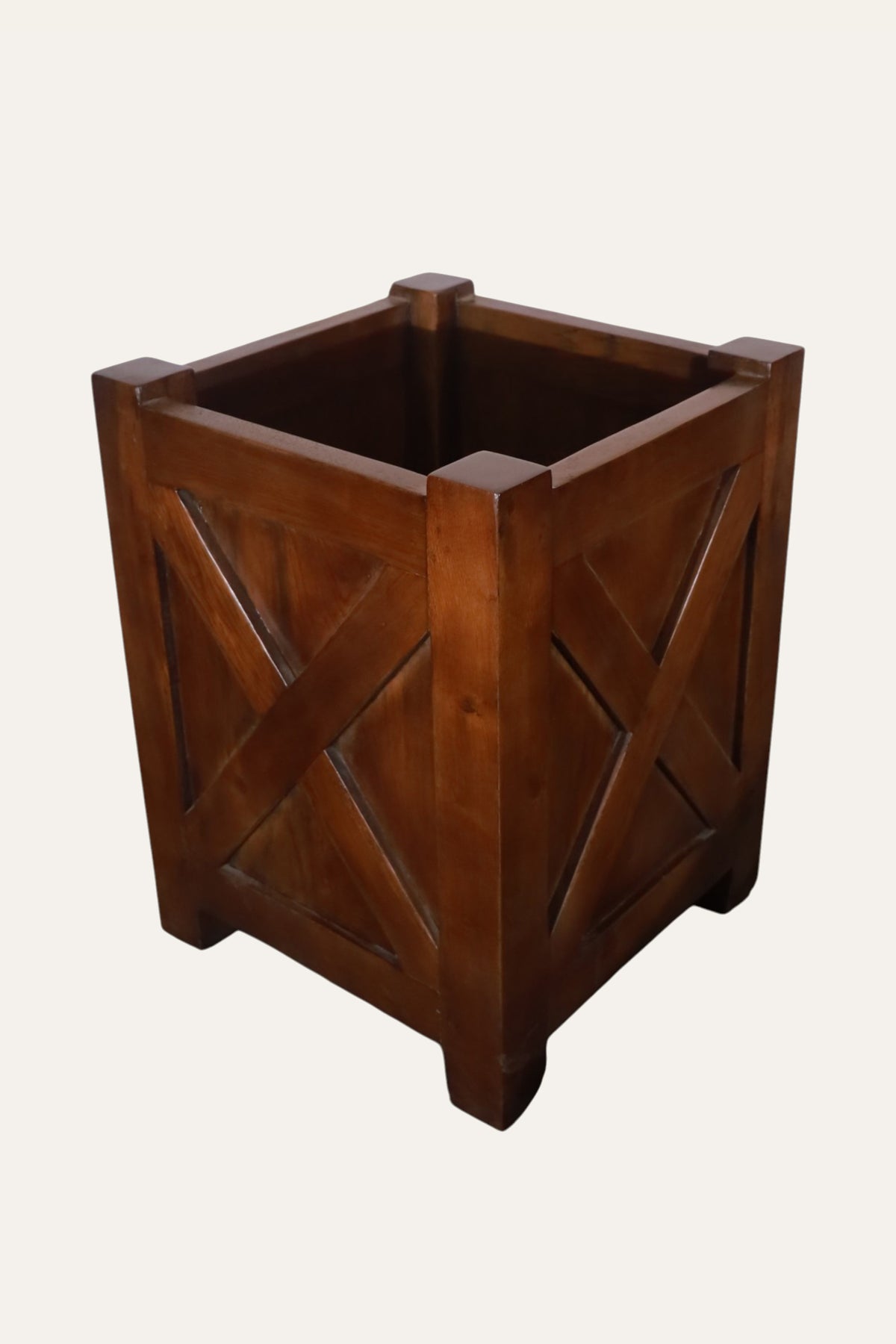 Wooden X-Panel Box Style Planter for Indoor Plants