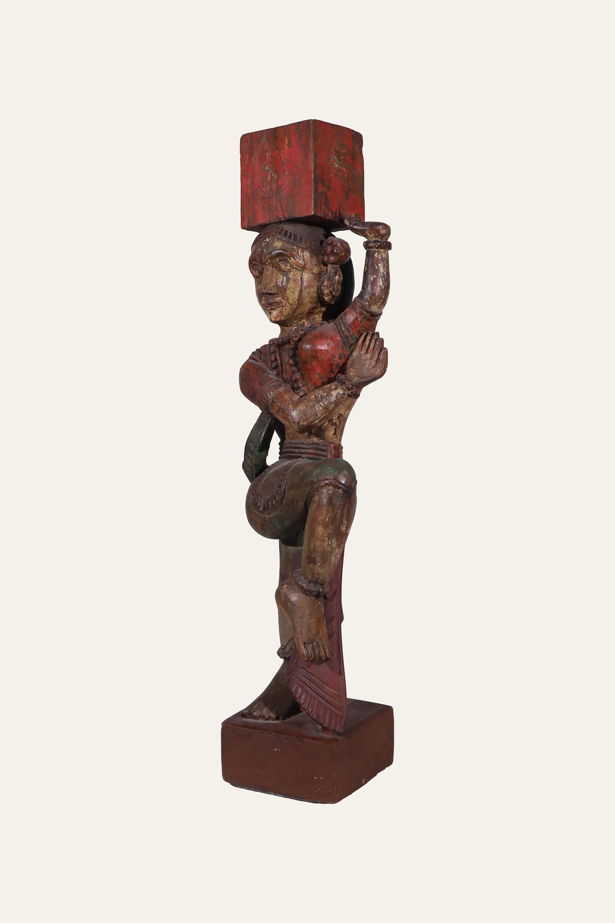 Indian Female Court Dancer Figure in Distress Finish