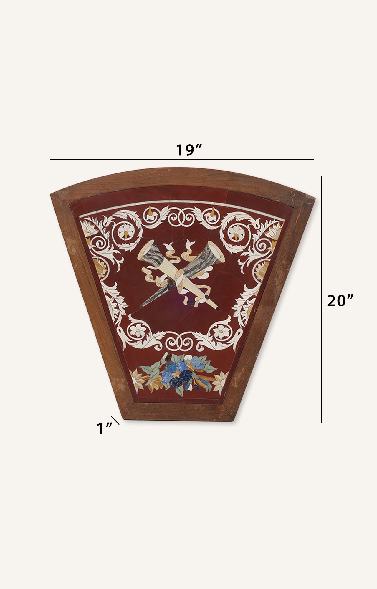 Inlaid Marble Semi-precious Stone Wall Plaque_size