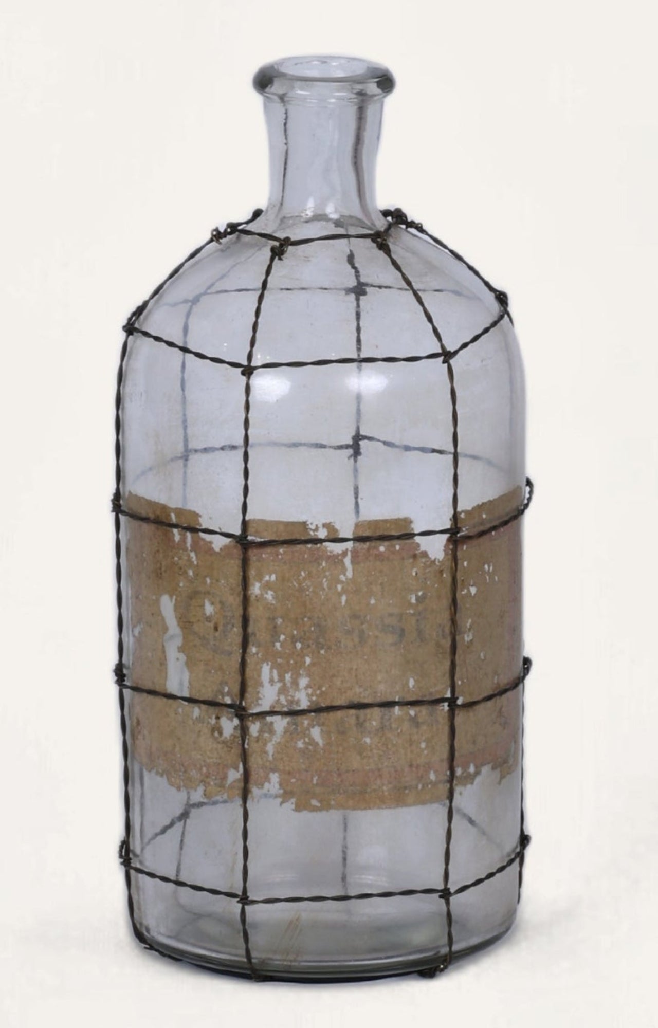 Jardiniere Wire-Caged Glass Vase