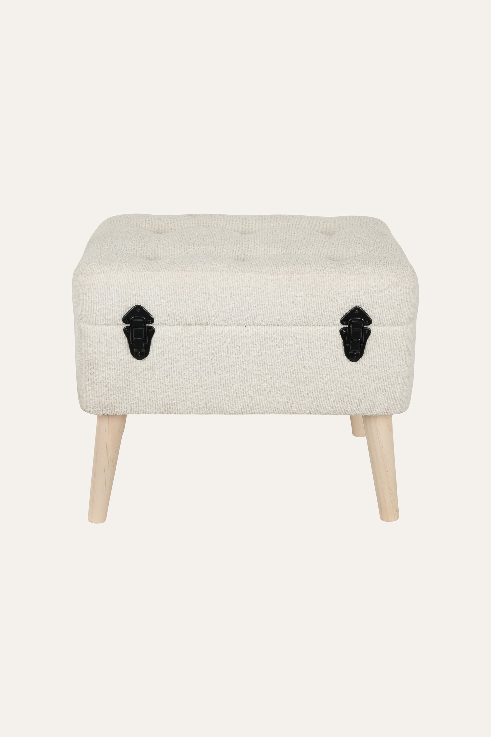 Large Cream Tufted Ottoman