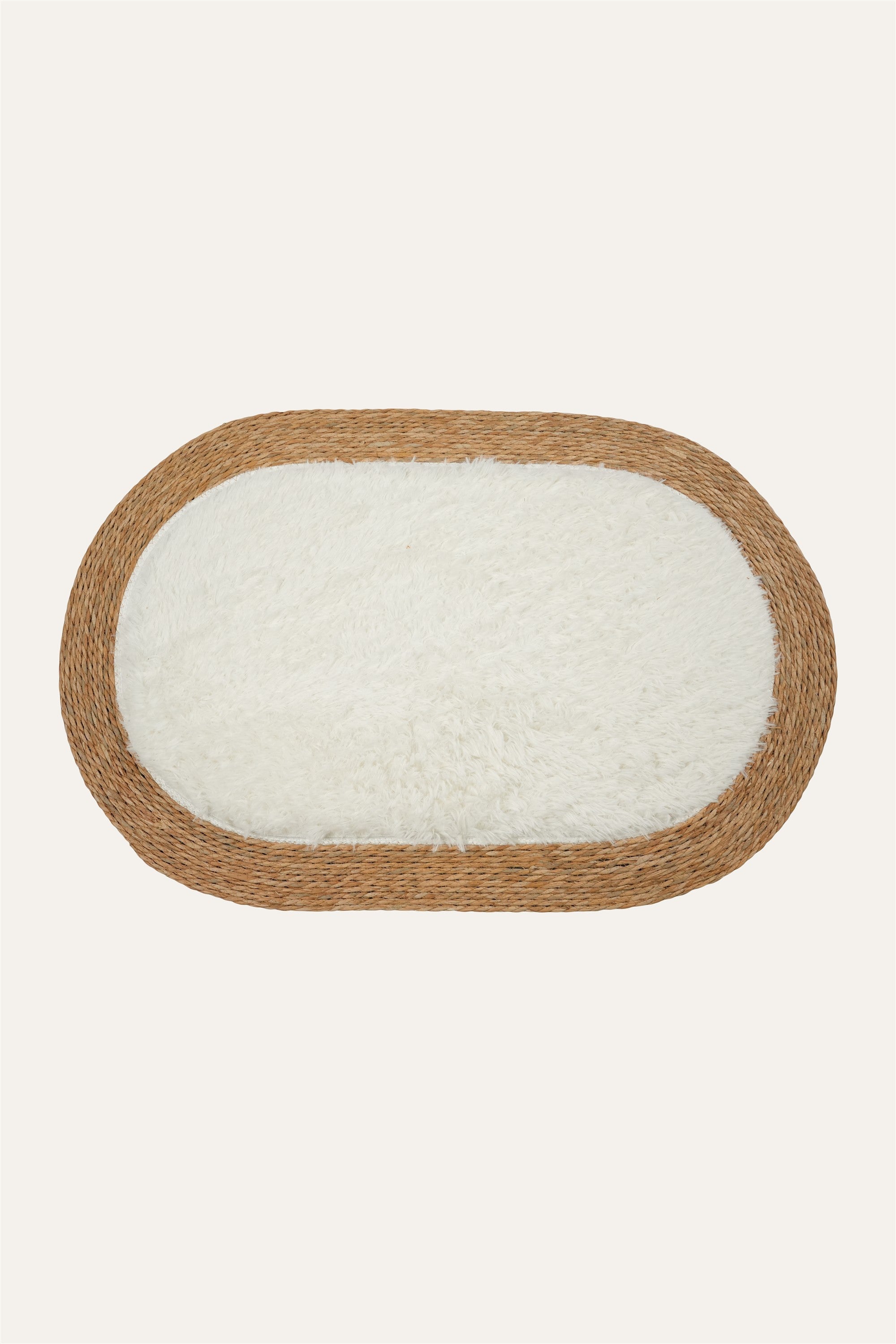 Large oval woven mat for living room decor