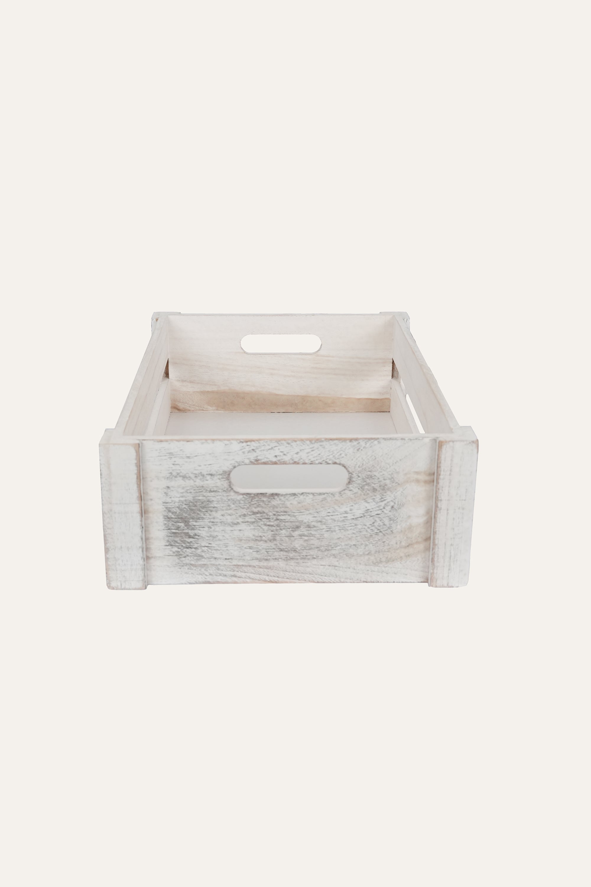 Large vintage wood basket for home décor and storage