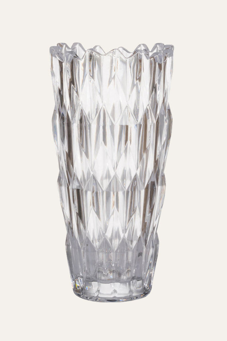 Livie Pique Tall Clear Glass Flower Vase